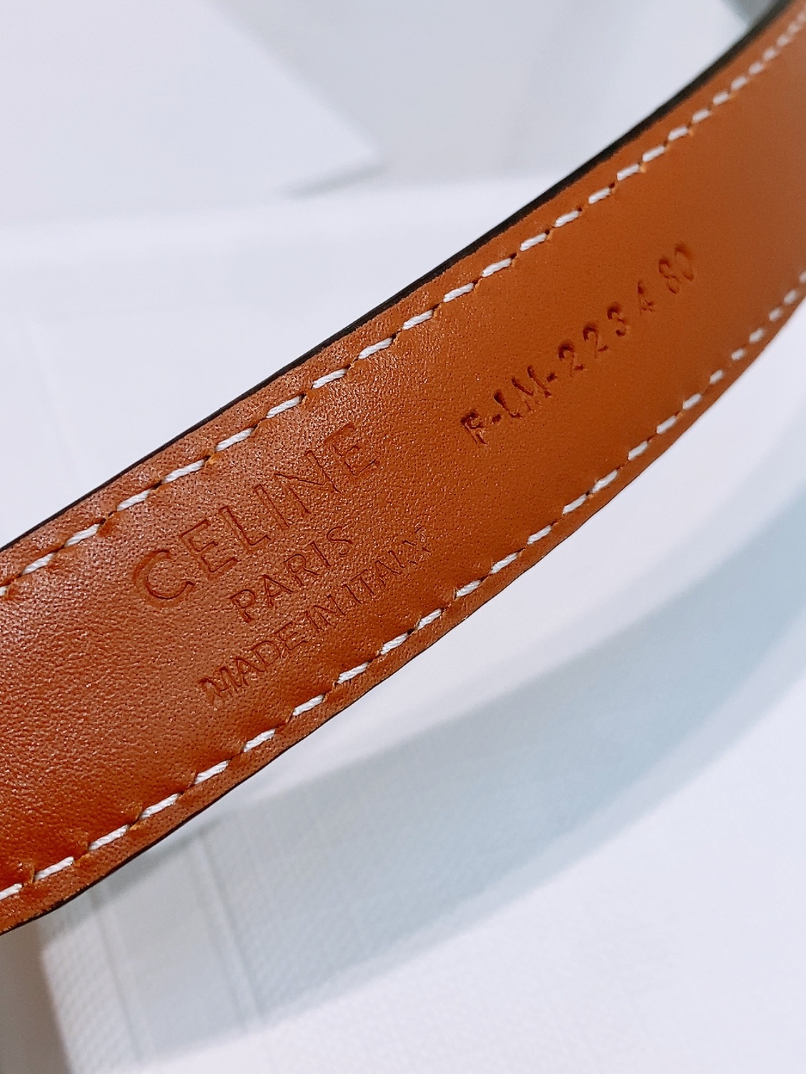 Celine双面窄版腰带 （1.8cm) 凯旋门