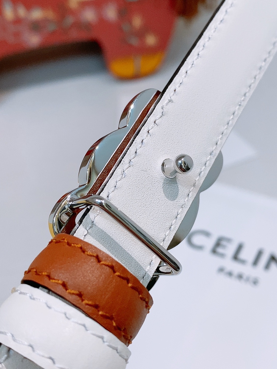 Celine双面窄版腰带 （1.8cm) 凯旋门