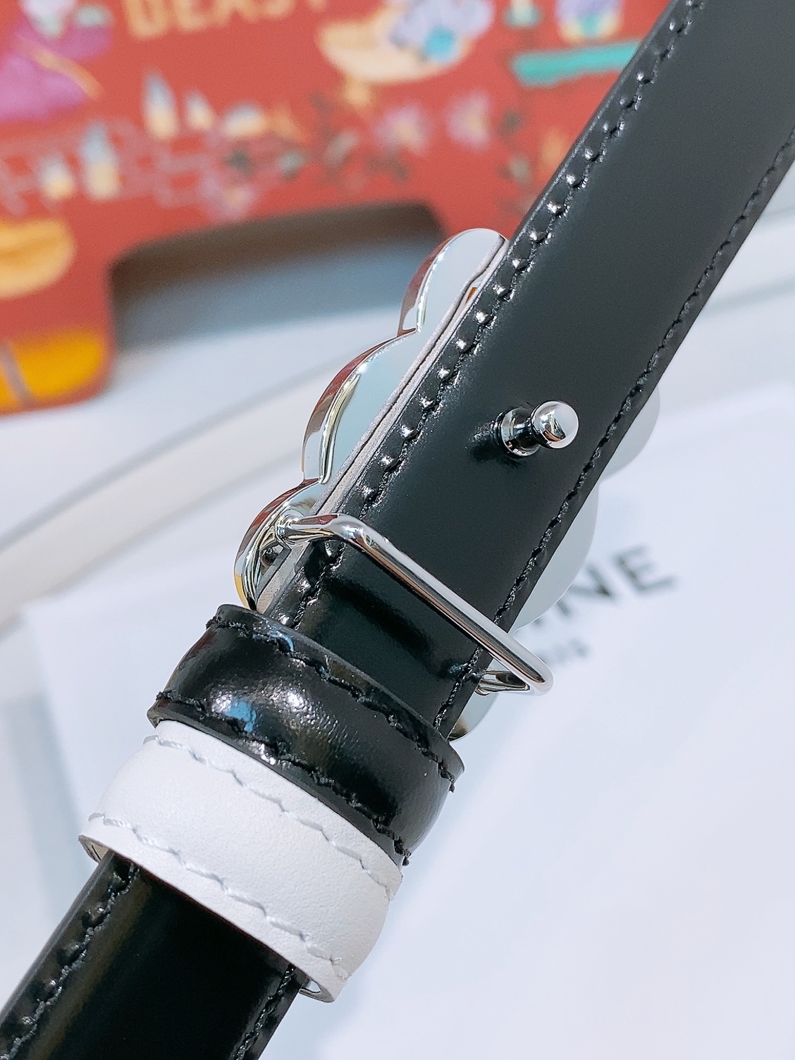 Celine双面窄版腰带 （1.8cm) 凯旋门