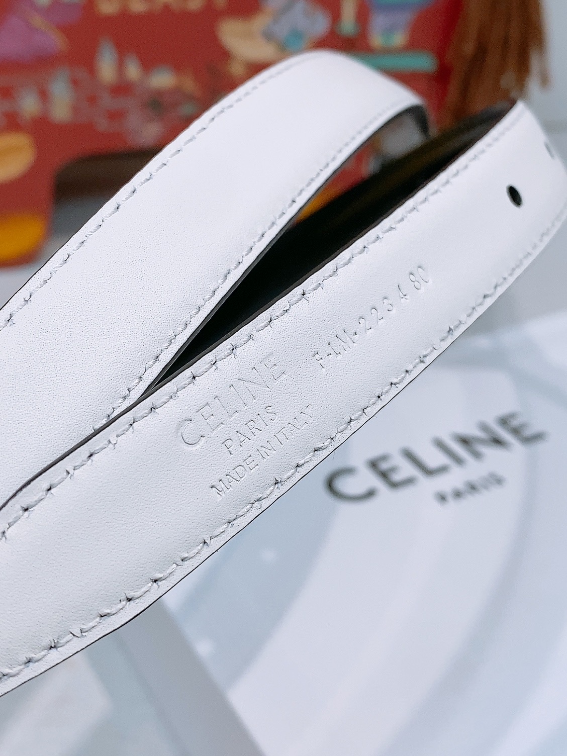 Celine双面窄版腰带 （1.8cm) 凯旋门