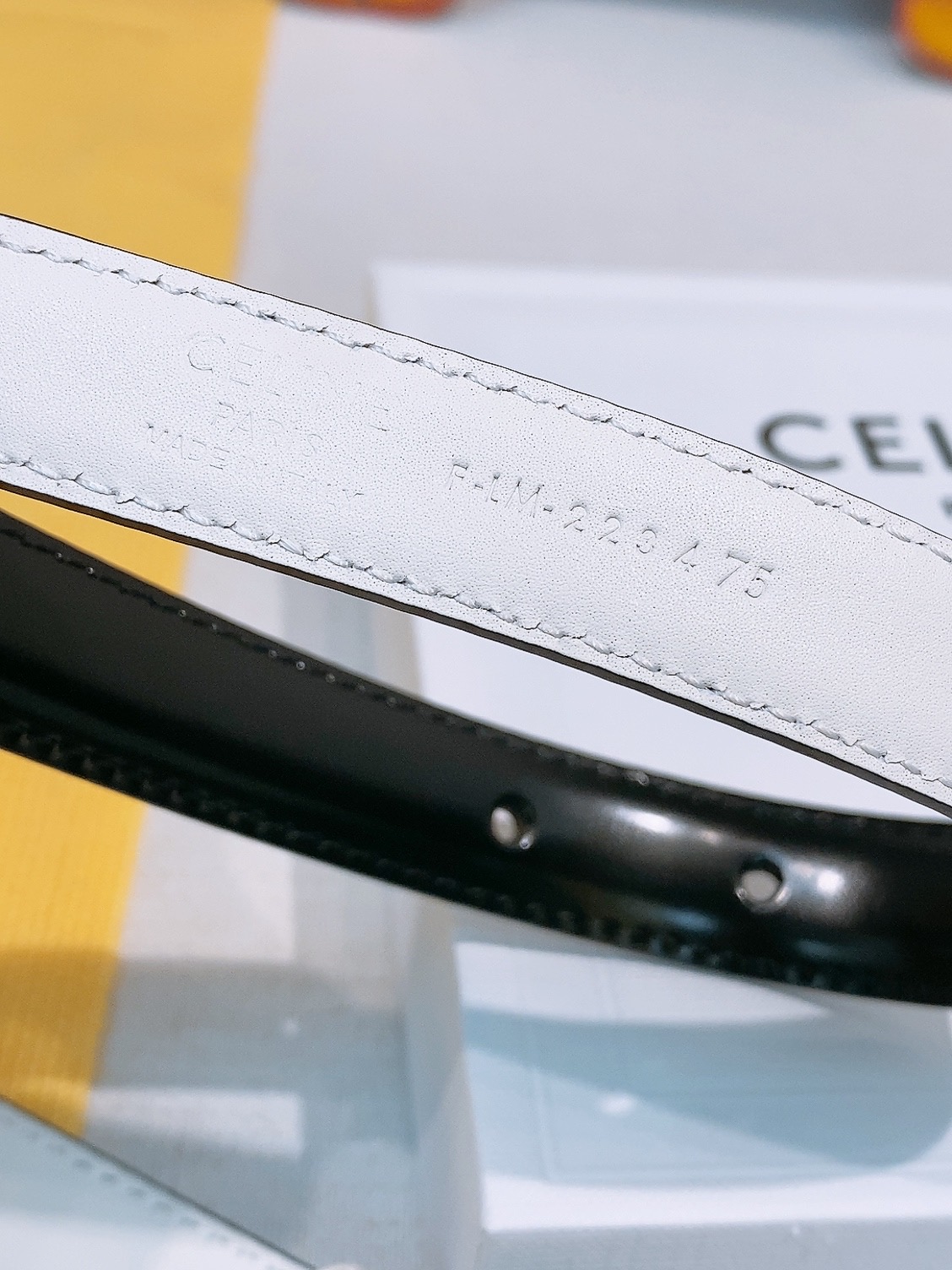 Celine双面窄版腰带 （1.8cm) 凯旋门