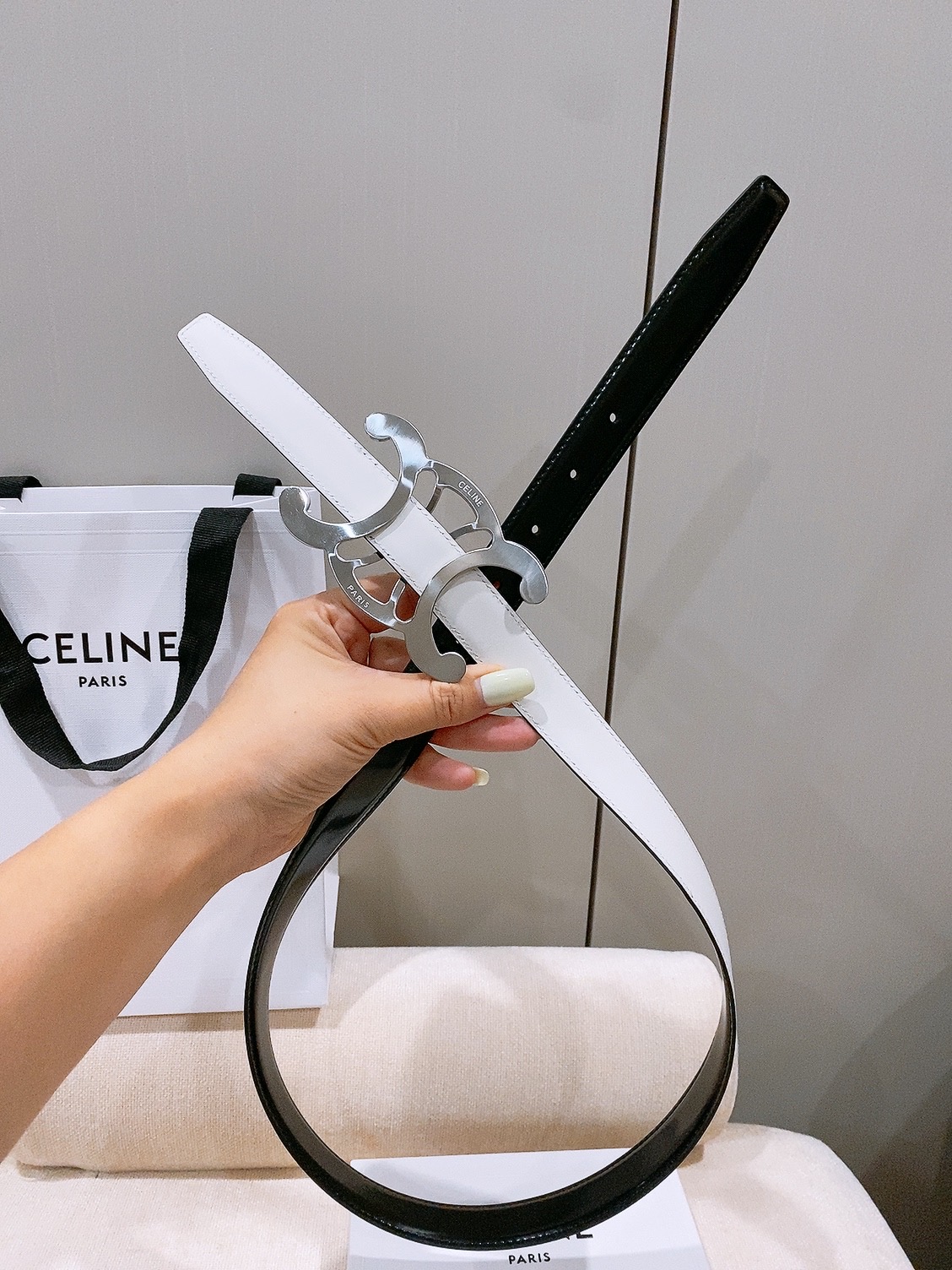 -Celine 中号25毫米 TRIOMPHE CORE BELT 25MM IN TAURILLON LEATHER -Celine 中号25毫米 TRIOMPHE CORE BELT 25MM IN TAURILLON LEATHER