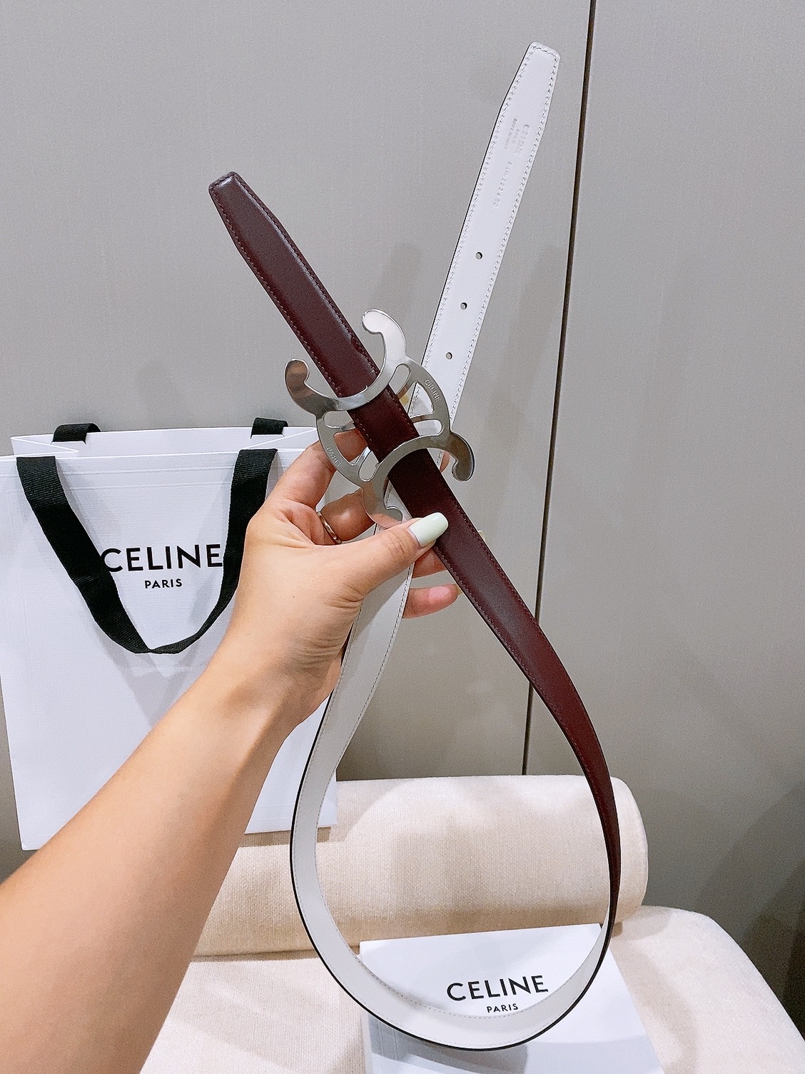-Celine 中号25毫米 TRIOMPHE CORE BELT 25MM IN TAURILLON LEATHER -Celine 中号25毫米 TRIOMPHE CORE BELT 25MM IN TAURILLON LEATHER