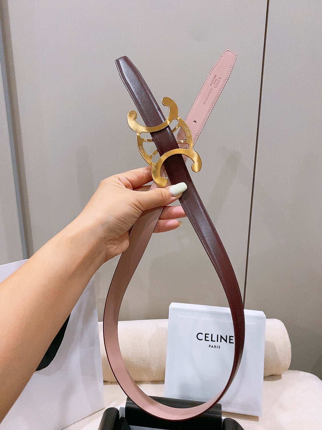 -Celine 中号25毫米 TRIOMPHE CORE BELT 25MM IN TAURILLON LEATHER -Celine 中号25毫米 TRIOMPHE CORE BELT 25MM IN TAURILLON LEATHER