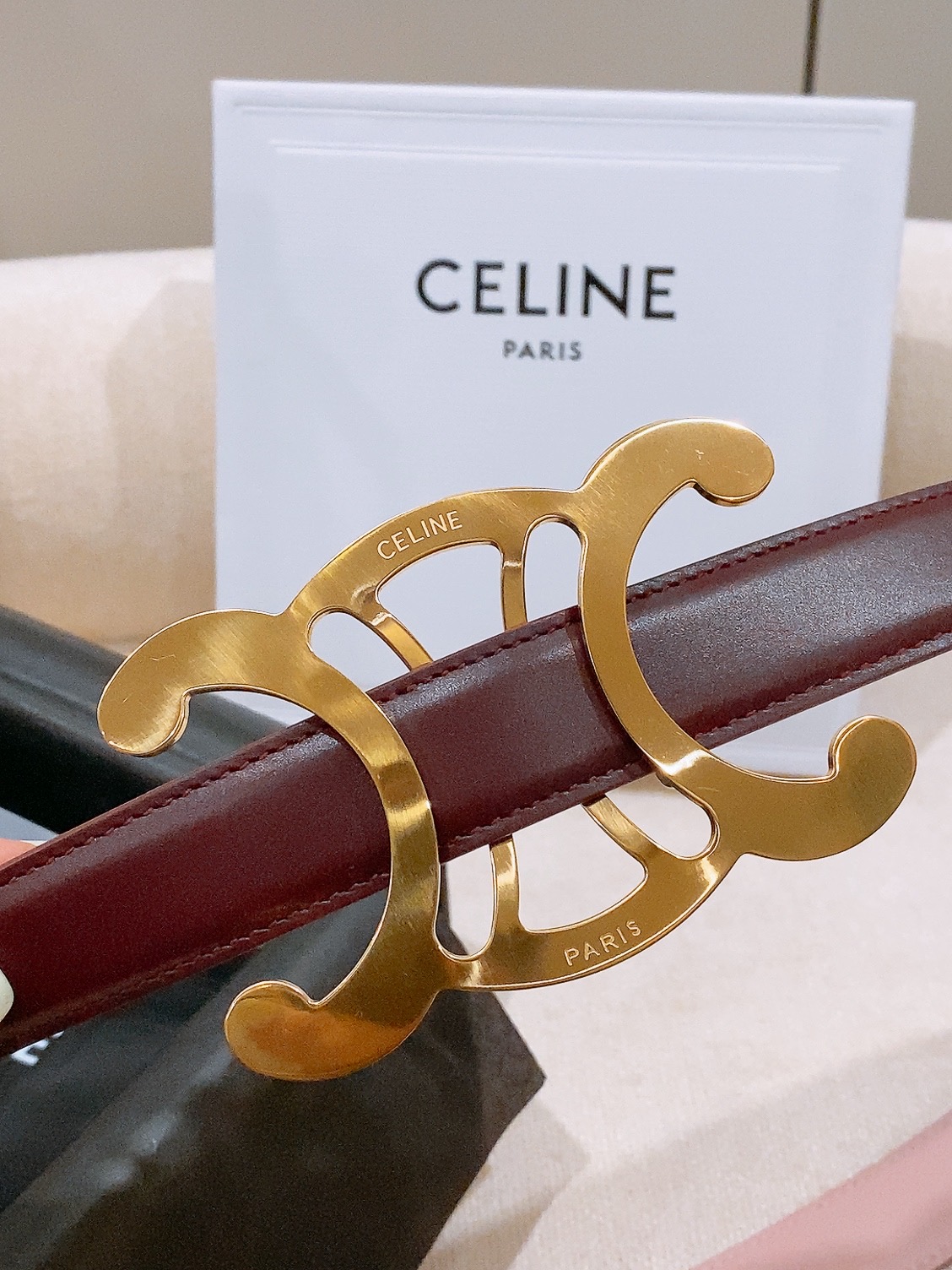 -Celine 中号25毫米 TRIOMPHE CORE BELT 25MM IN TAURILLON LEATHER -Celine 中号25毫米 TRIOMPHE CORE BELT 25MM IN TAURILLON LEATHER