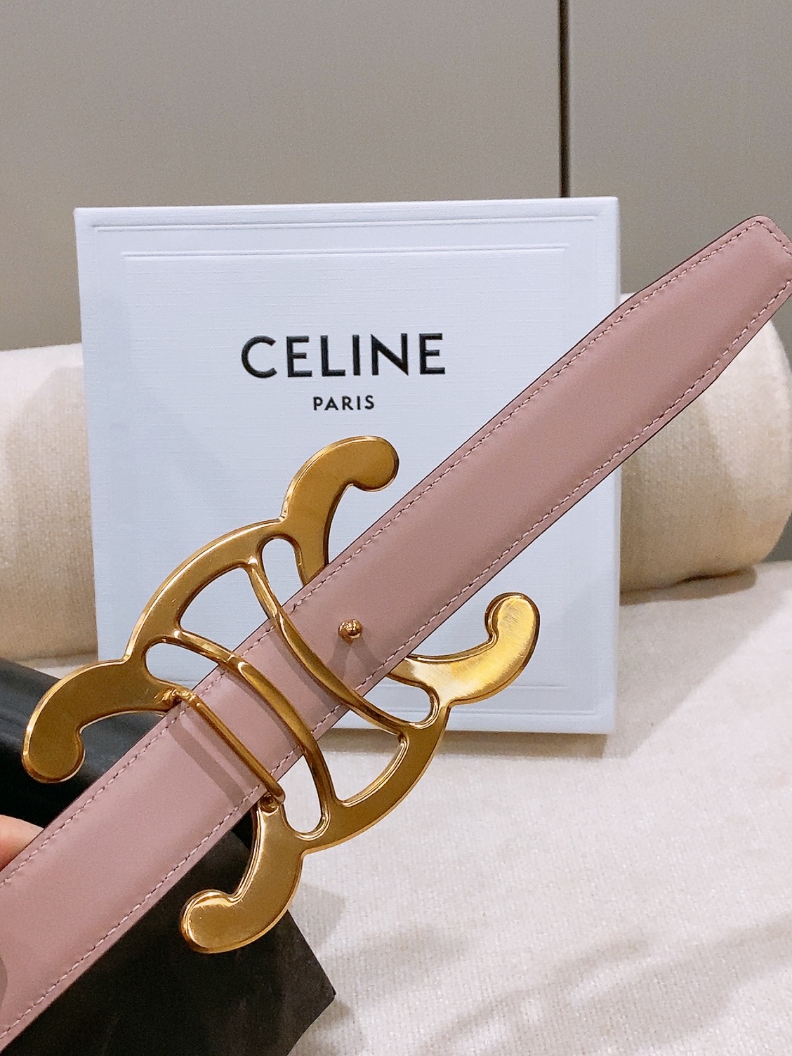-Celine 中号25毫米 TRIOMPHE CORE BELT 25MM IN TAURILLON LEATHER -Celine 中号25毫米 TRIOMPHE CORE BELT 25MM IN TAURILLON LEATHER