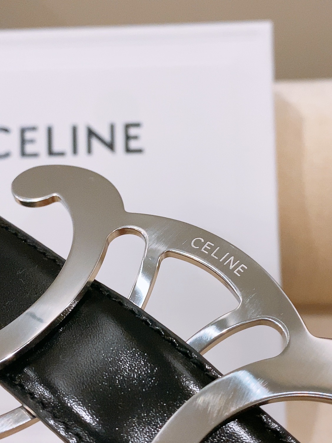 -Celine 中号25毫米 TRIOMPHE CORE BELT 25MM IN TAURILLON LEATHER -Celine 中号25毫米 TRIOMPHE CORE BELT 25MM IN TAURILLON LEATHER
