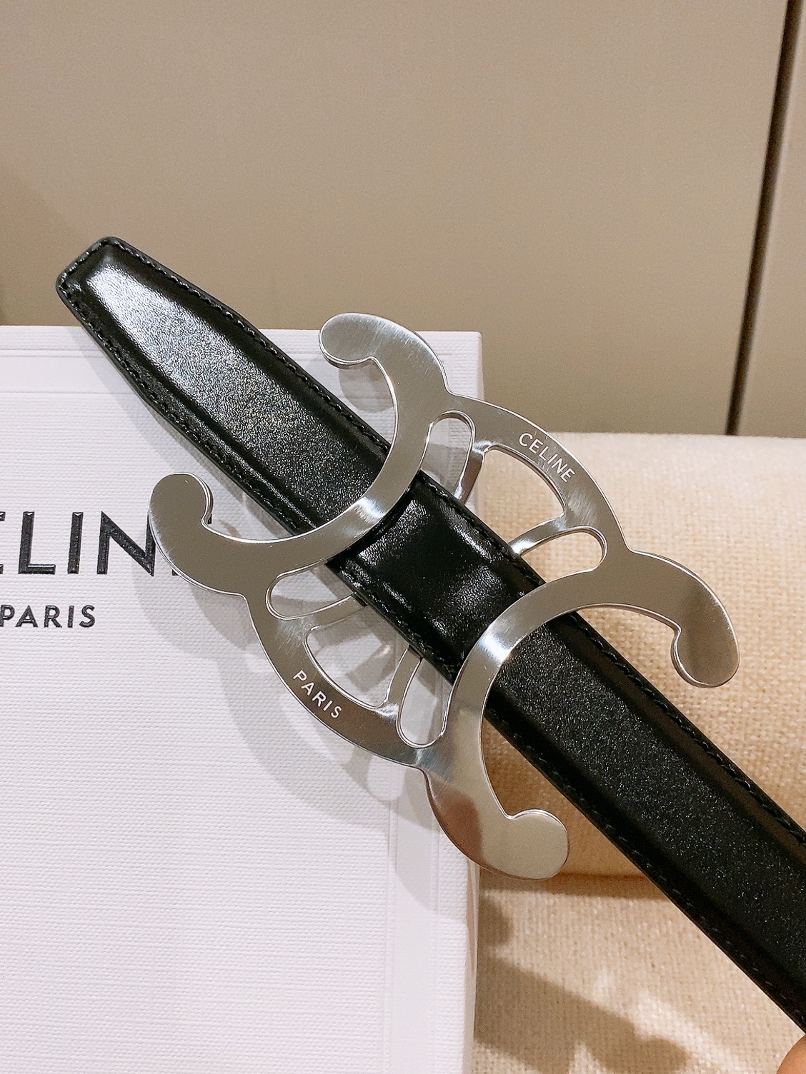 -Celine 中号25毫米 TRIOMPHE CORE BELT 25MM IN TAURILLON LEATHER -Celine 中号25毫米 TRIOMPHE CORE BELT 25MM IN TAURILLON LEATHER