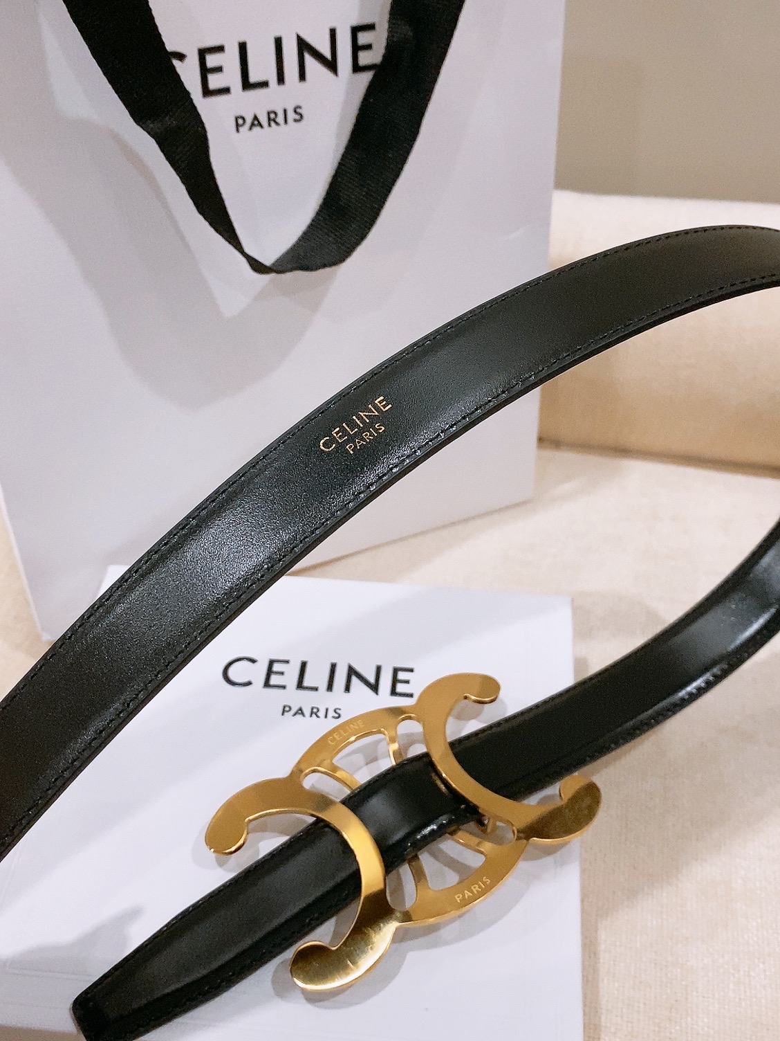 -Celine 中号25毫米 TRIOMPHE CORE BELT 25MM IN TAURILLON LEATHER -Celine 中号25毫米 TRIOMPHE CORE BELT 25MM IN TAURILLON LEATHER