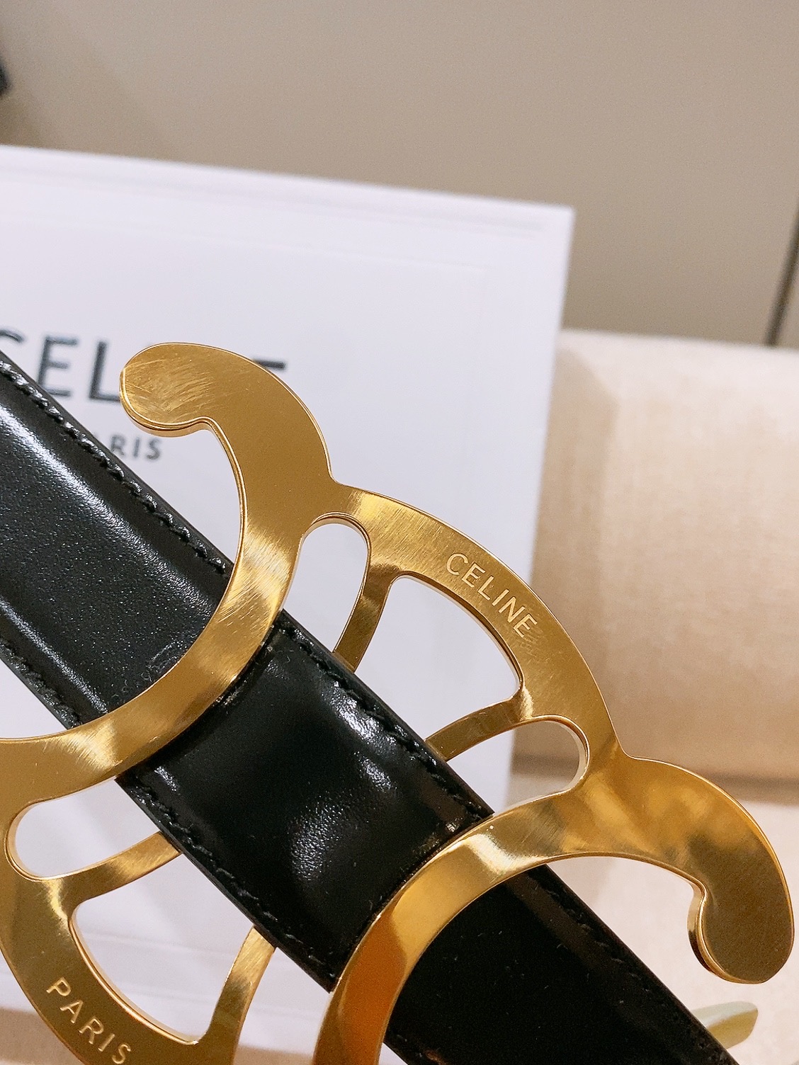-Celine 中号25毫米 TRIOMPHE CORE BELT 25MM IN TAURILLON LEATHER -Celine 中号25毫米 TRIOMPHE CORE BELT 25MM IN TAURILLON LEATHER