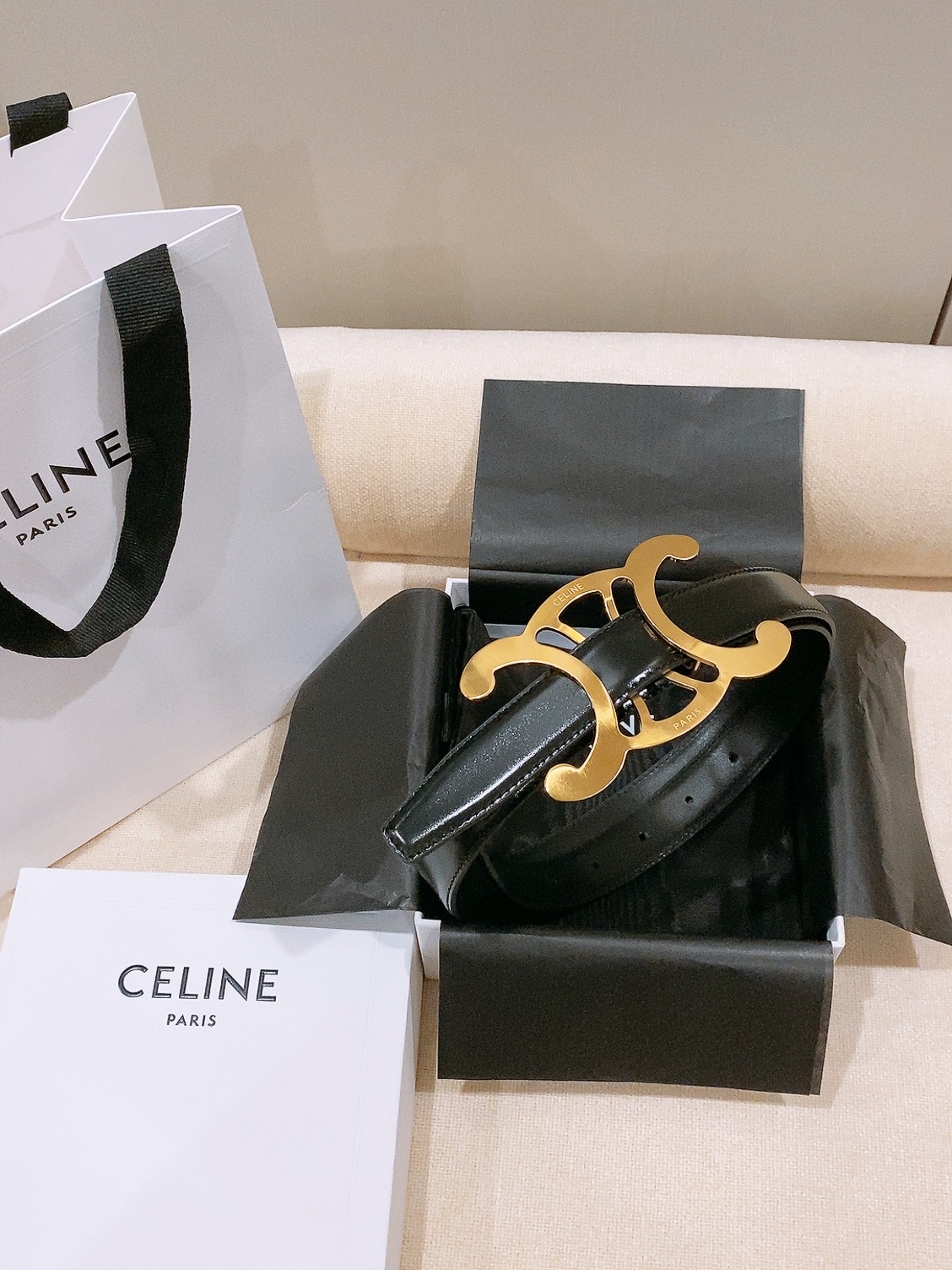 -Celine 中号25毫米 TRIOMPHE CORE BELT 25MM IN TAURILLON LEATHER -Celine 中号25毫米 TRIOMPHE CORE BELT 25MM IN TAURILLON LEATHER