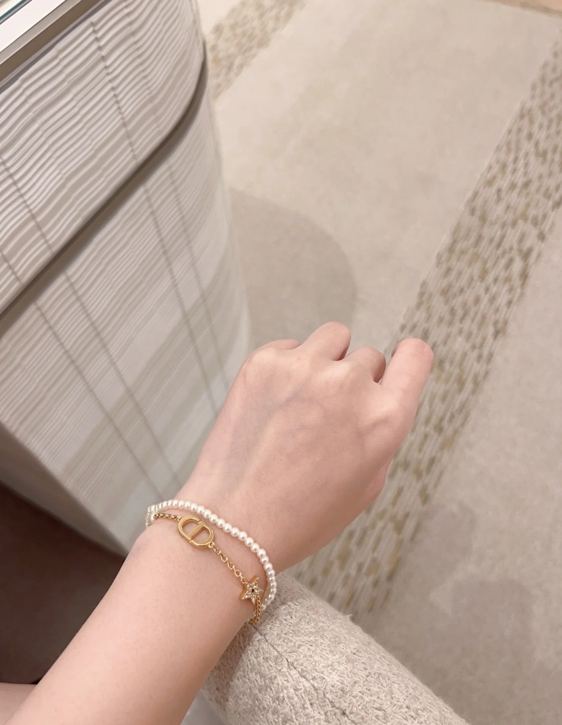 NO:635030,The latest star CD pearl double-layer bracelet, bracelet, Cartier high-end jewelry19860909最新款星星CD珍珠双层手链,,bracelet,卡迪亚高端饰品,Jewelry