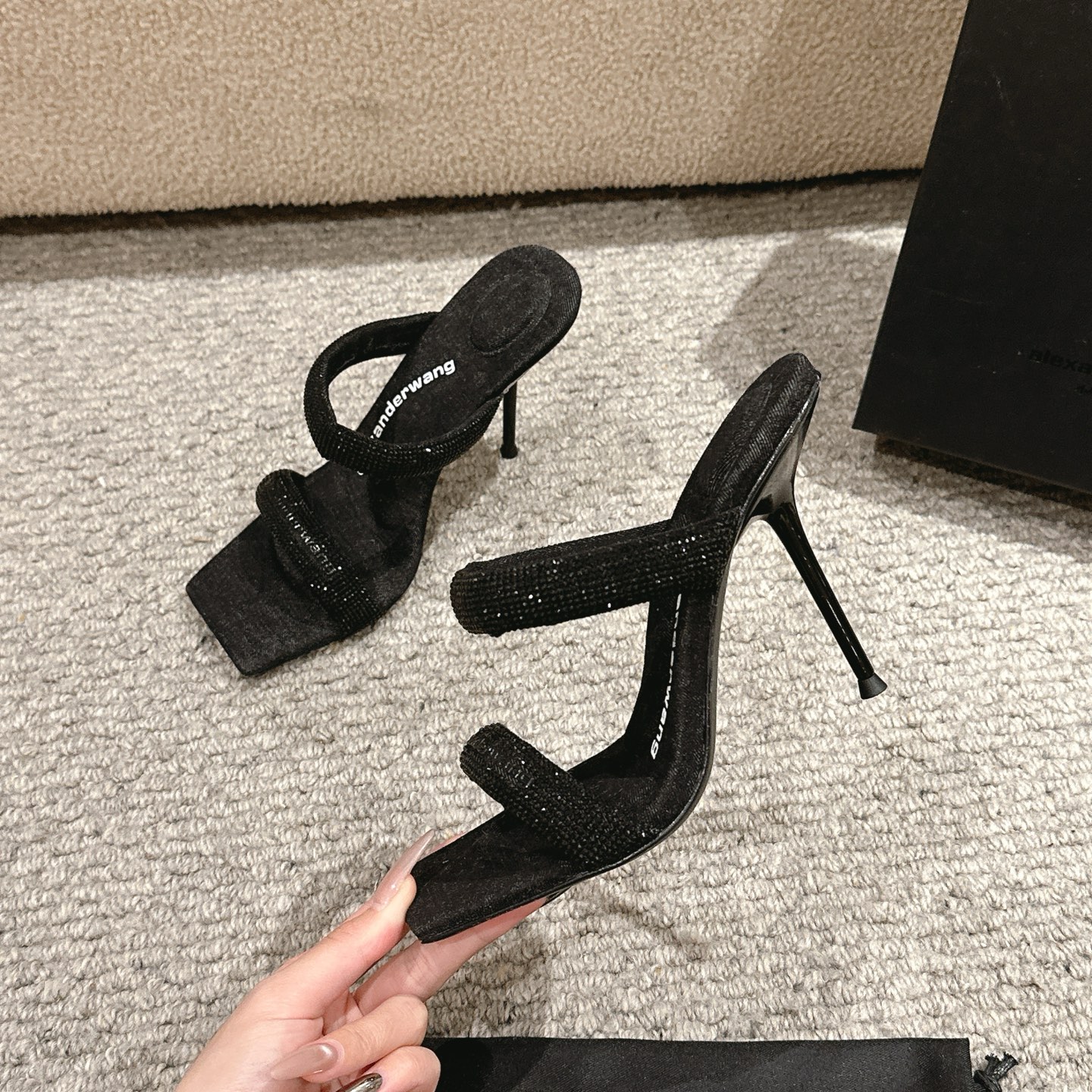 Luxury Alexander Wang Cowboy Cloth Shoes with Italian Leather Soles