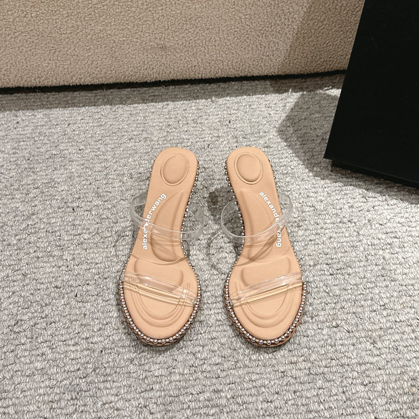 “Alexander Wang Luxury Shoe Mats: Sensory Massage, Embolism, Logo, Italian Sole, 3 Colors, 8cm High” - 图片 2