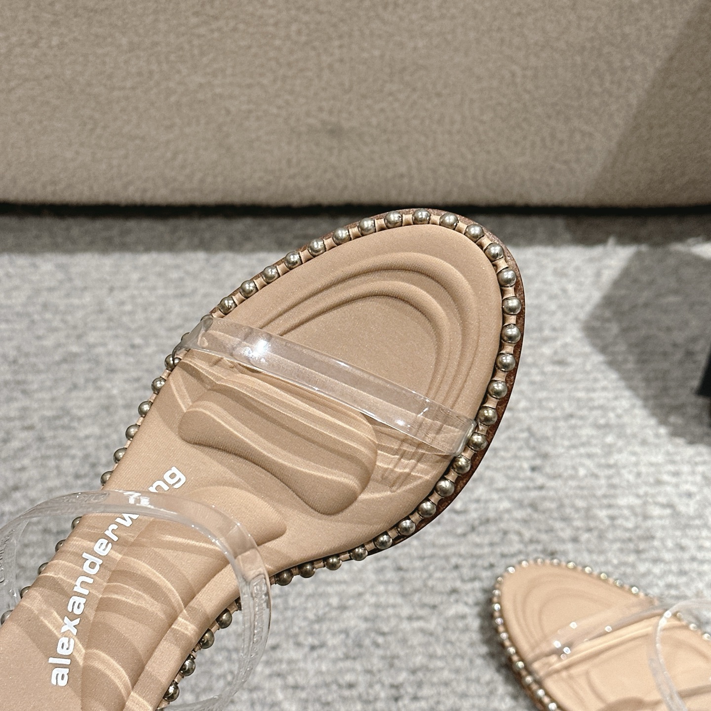 Luxury Alexander Wang Shoe Mats with Sensory Massage: Black, White, Almond Colors, 8cm High, Italian Leather Soles - 图片 6