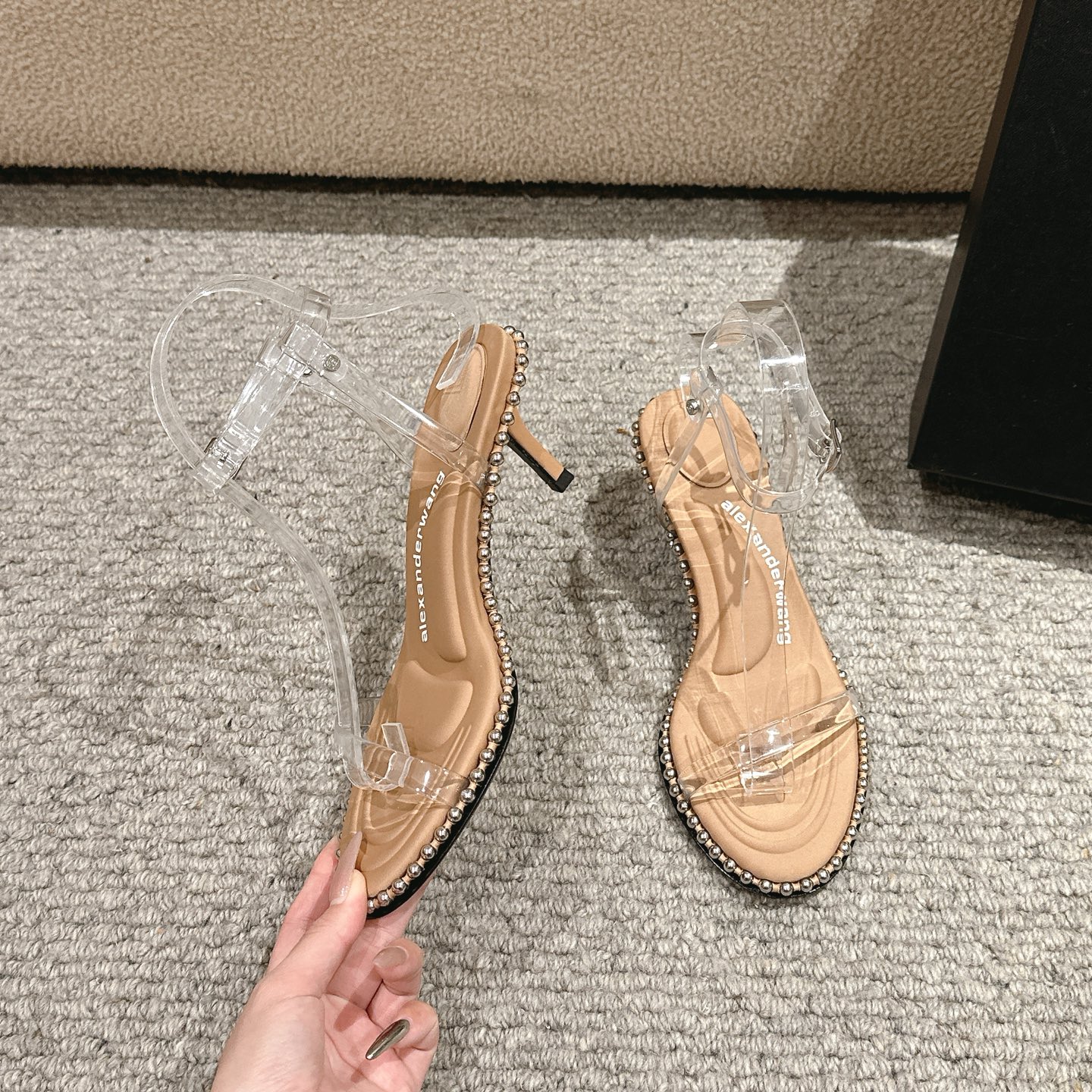 Luxury Alexander Wang Shoe Mats: High-Heel, Massage Tape, Italian Sole – Black, White, Almond - 图片 5