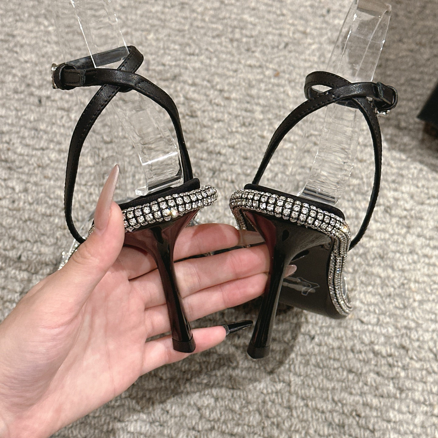 Title: Alexander Wang Luxury Shoes Description and Features Summary: Alexander Wang luxury shoes with transparent film, metal slippers, goat skin, Italian soles, and various heights available. - 图片 8