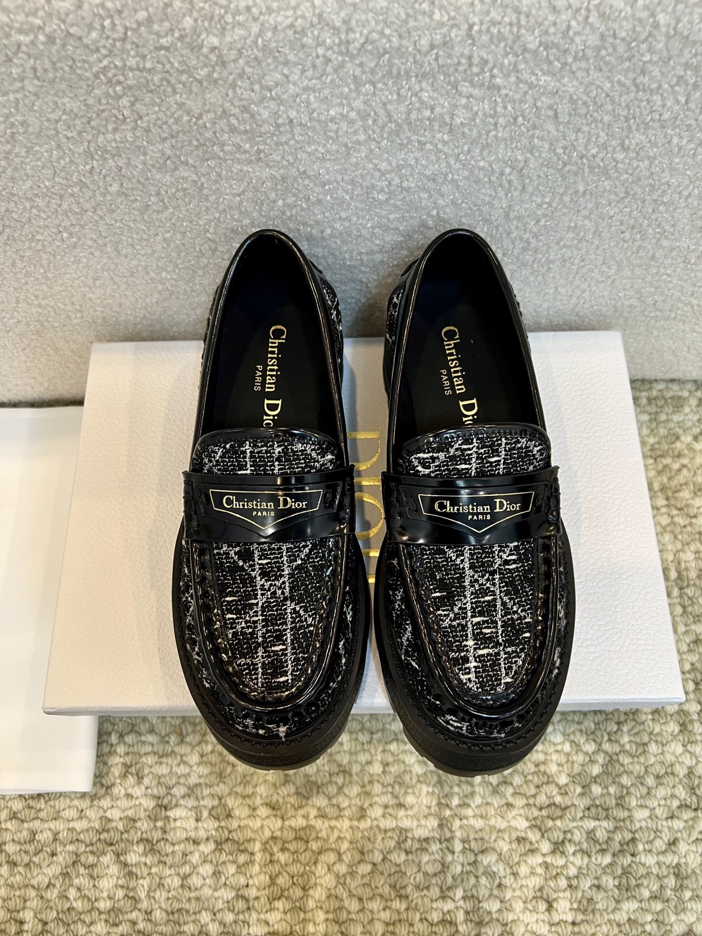 NO:225856,Dior CD Code thick-soled loafers, the iconic 