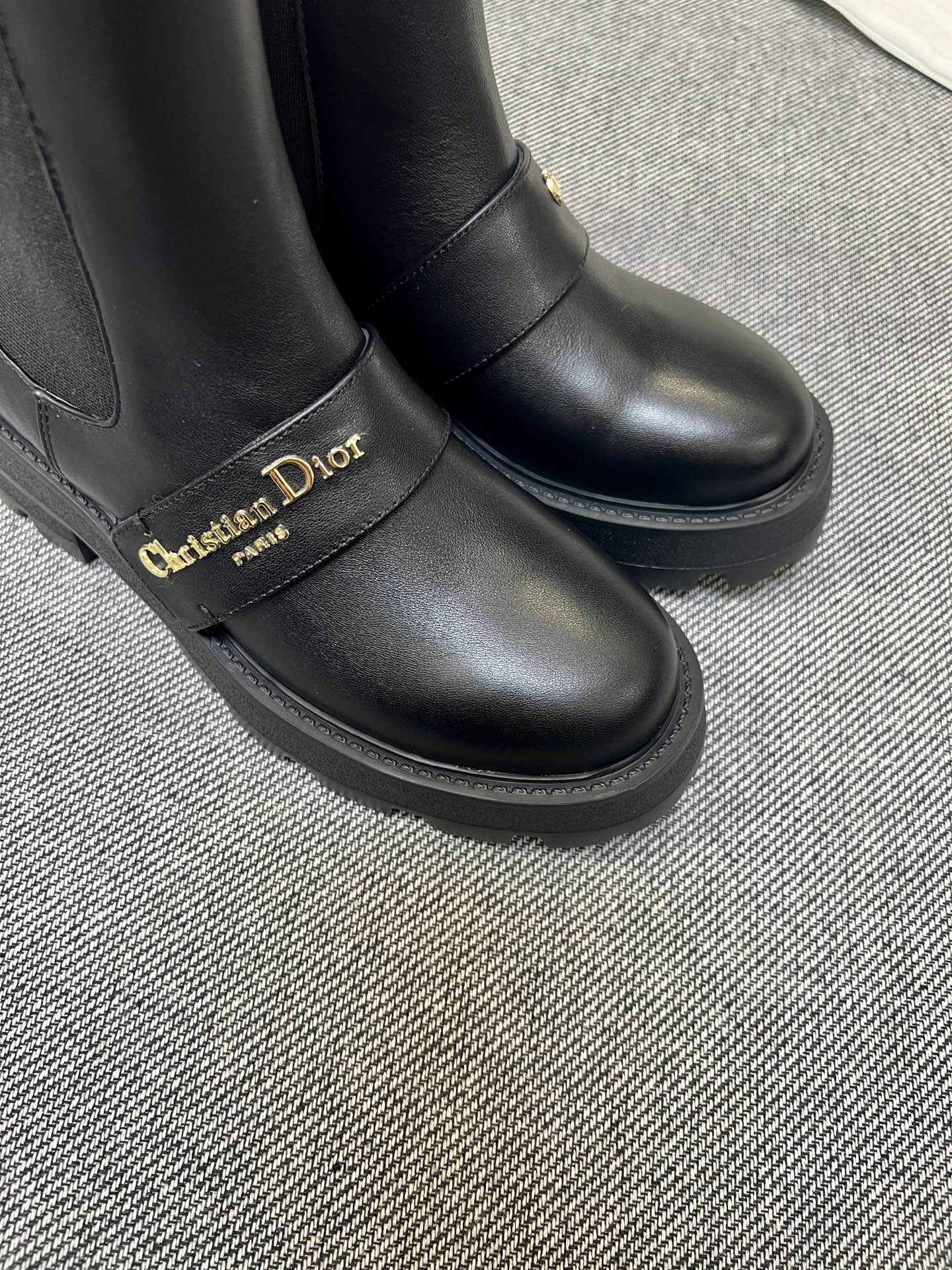 Dior CD Buckle Heeled Boots - Round Toe Chunky Heel Fashion Boots for Women 7 i1757227265800 8053 0 5