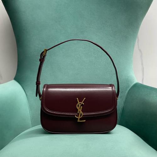 Saint Laurent Solferino Box Bag - Wine Red Leather Shoulder Bag 1 Saint Laurent Solferino Box Bag - Wine Red Leather Shoulder Bag