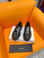 Celine AAAAA
 Shoes Loafers Cowhide Rabbit Hair Fall/Winter Collection Vintage