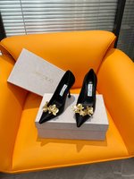 Best Quality Fake
 Jimmy Choo Shoes High Heel Pumps Black Gold Genuine Leather Sheepskin Spring/Summer Collection Fashion