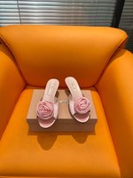 MiuMiu AAAA
 Shoes Sandals Slippers Rose Women Genuine Leather Sheepskin Silk