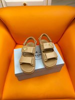 Prada Shoes Sandals AAAA Customize
 Cowhide Sheepskin Spring/Summer Collection Vintage Beach