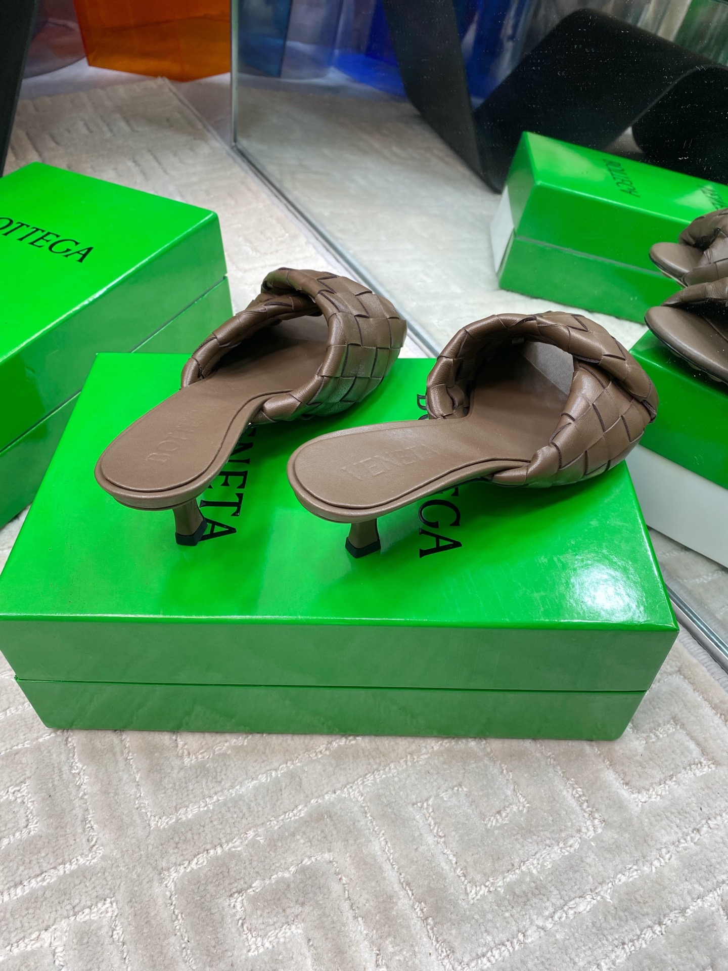 Bottega Veneta Blink Woven Leather Heeled Mules Sandals 8 i1741284889325 7534 0 6