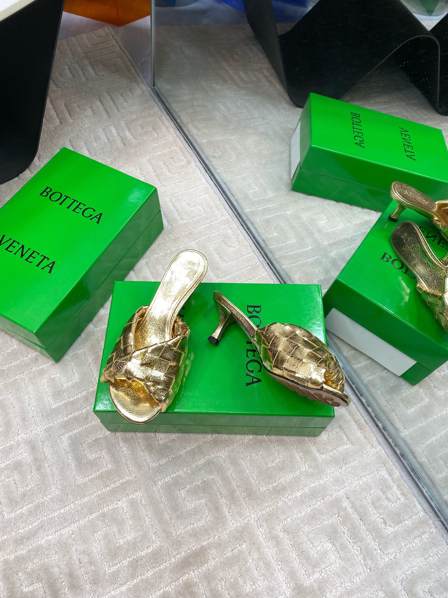 Bottega Veneta Blink Gold Woven Leather Heeled Sandals Mules 2 i1741284978118 1331 0 4