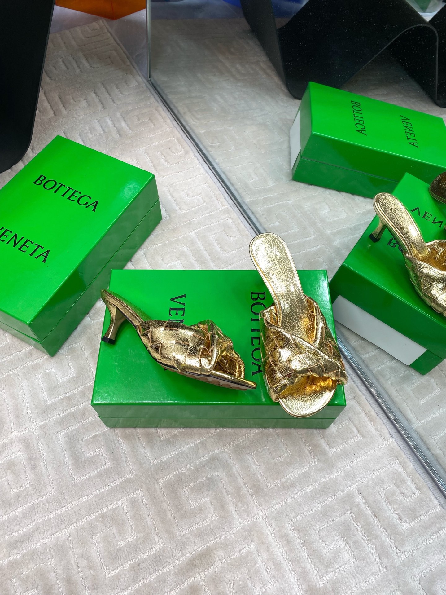 Bottega Veneta Blink Gold Woven Leather Heeled Sandals Mules 6 i1741284978133 4184 0 3