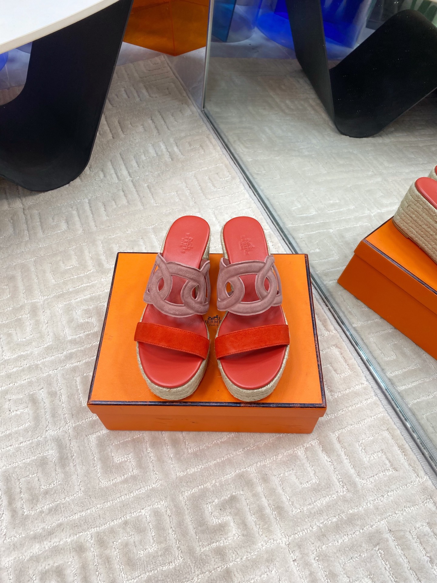 NO:232982,HHH Hermer new pig nose Ithea 30 straw woven Greek vacation style high-heeled heeled sandals. The top-quality original tripod strap on the market is inspired by the 