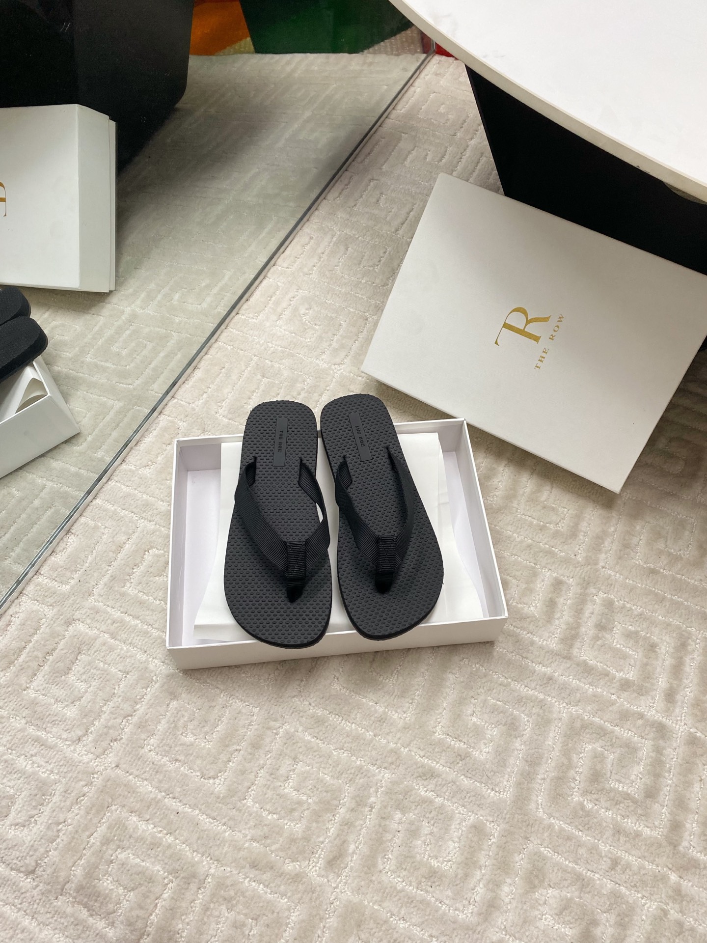 NO:221819,The row spring and summer new Dune niche minimalist flip flops. This lace-up slipper is simple in style, with nylon straps   wide-face design that refuses to 