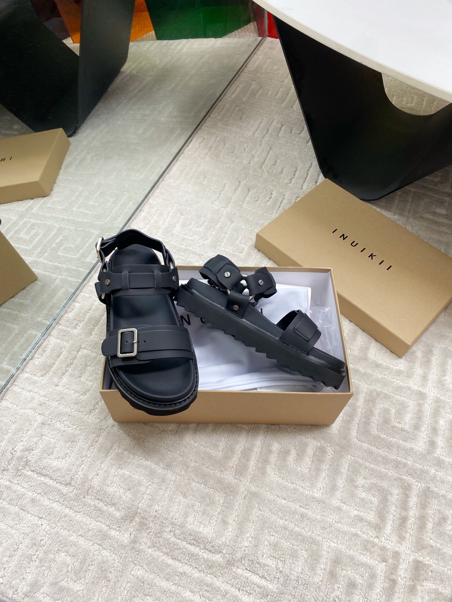 INUIKII Women's Silky Leather Velcro Strap Sandals - Comfortable & Stylish 7 i1744186943691 6921 0 5