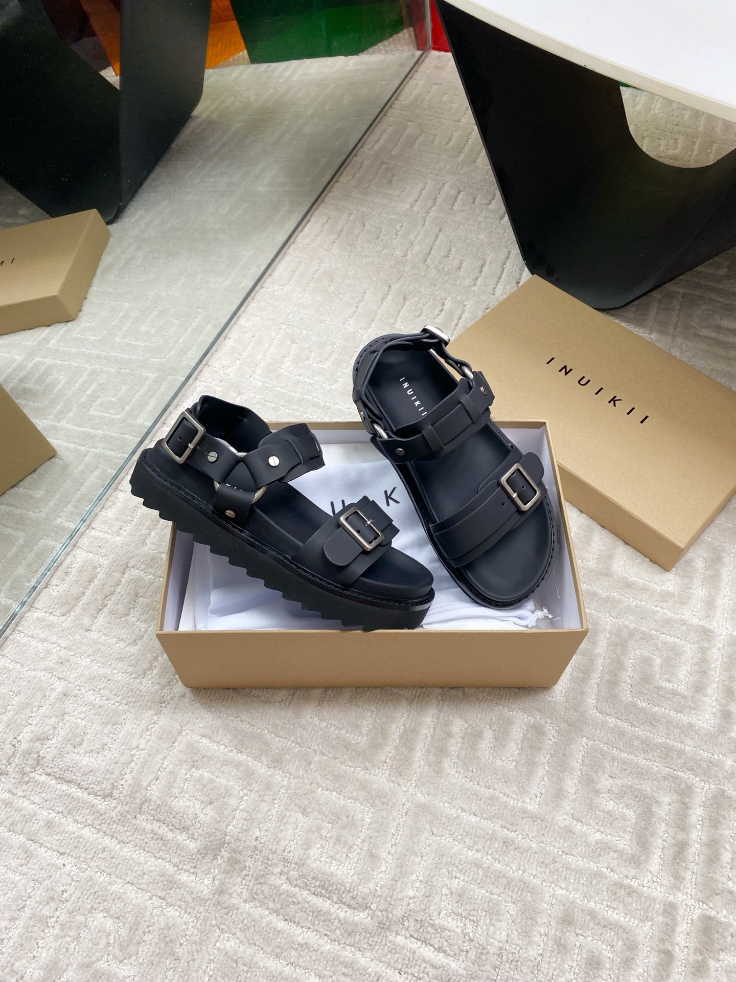 INUIKII Women's Silky Leather Velcro Strap Sandals - Comfortable & Stylish 6 i1744186945039 3564 0 4