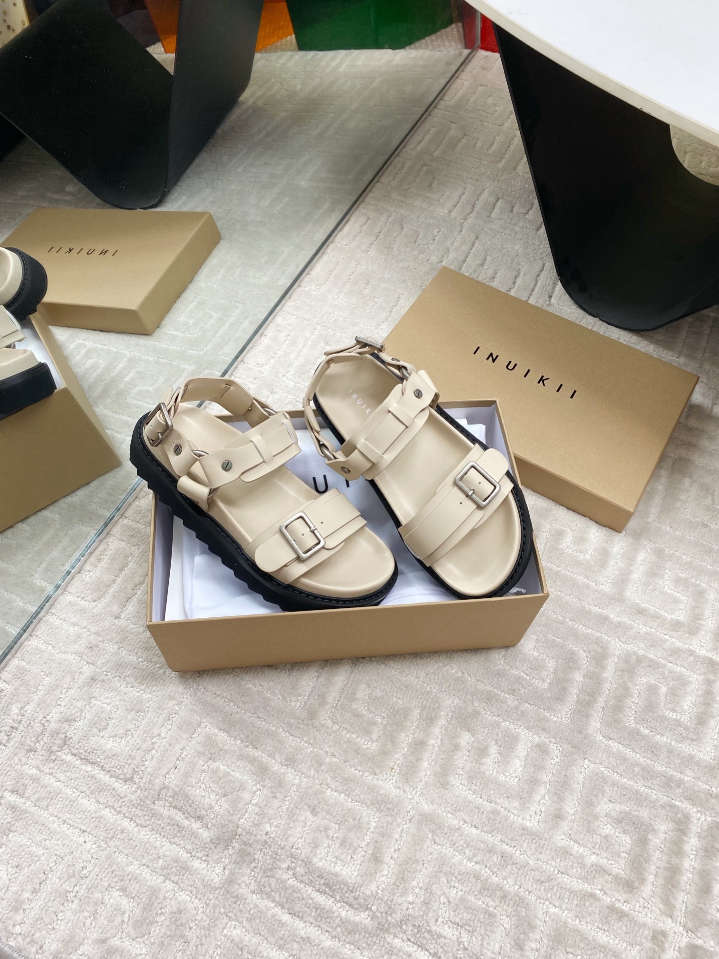 INUIKII Women's Leather Velcro Strap Sandals - Comfortable & Stylish 6 i1744187066821 3652 0 4