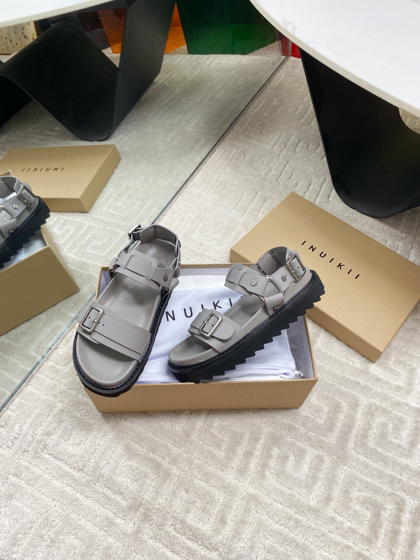 INUIKII Women's Leather Velcro Strap Sandals, Comfortable and Stylish 5 i1744187090708 9795 0 3