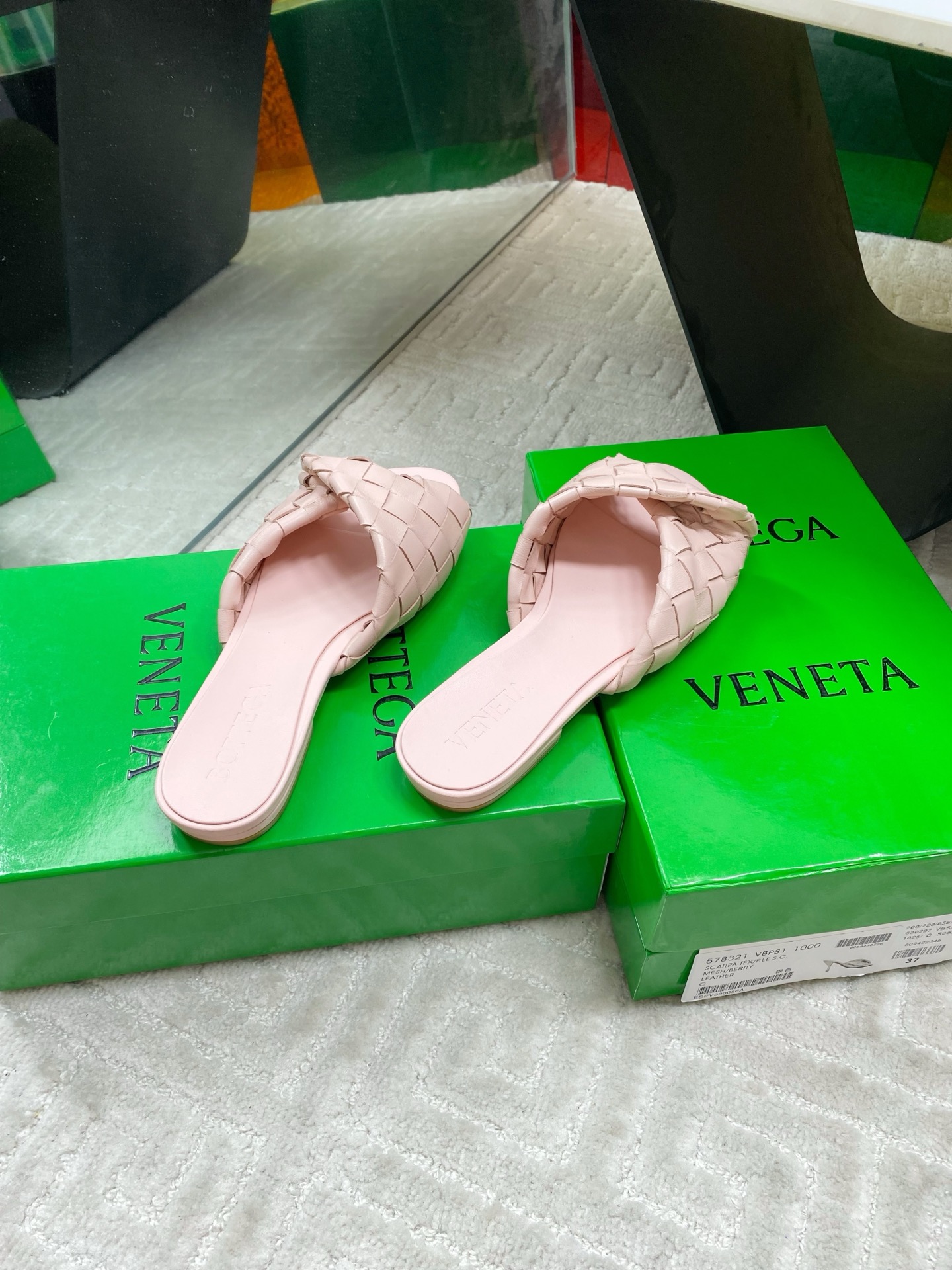 Bottega Veneta Blink Pink Leather Woven Sandals Slides, Luxury Italian Craft 9 i1744631487633 9064 0 7