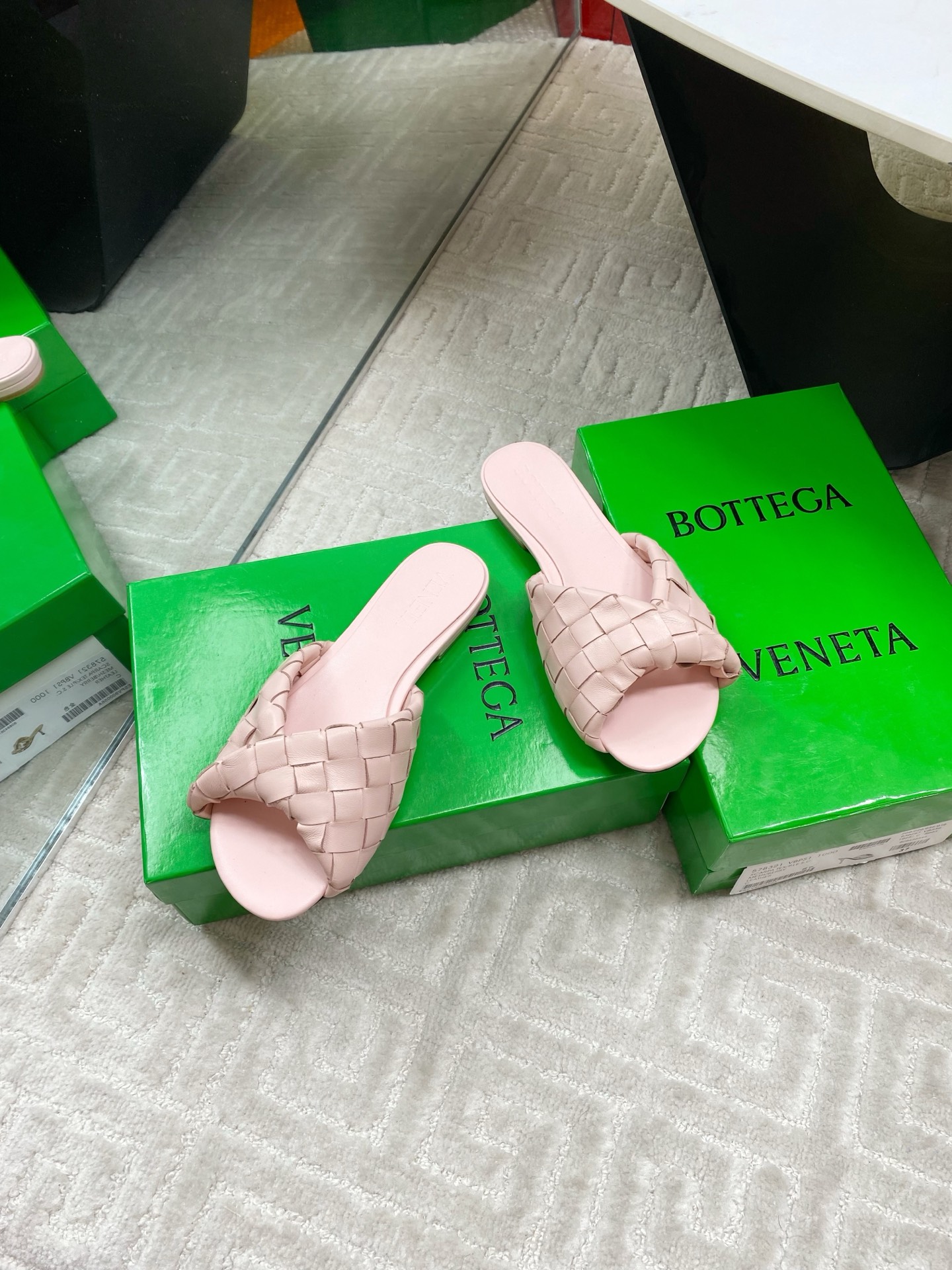 Bottega Veneta Blink Pink Leather Woven Sandals Slides, Luxury Italian Craft 4 i1744631488716 8435 0 1