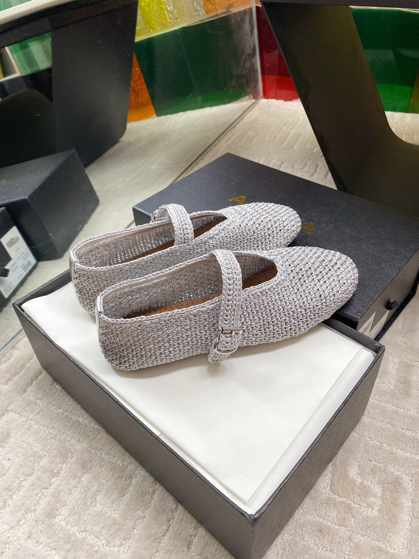 Alaia Inspired Flat Knit Ballet Shoes - Chic & Comfortable Style