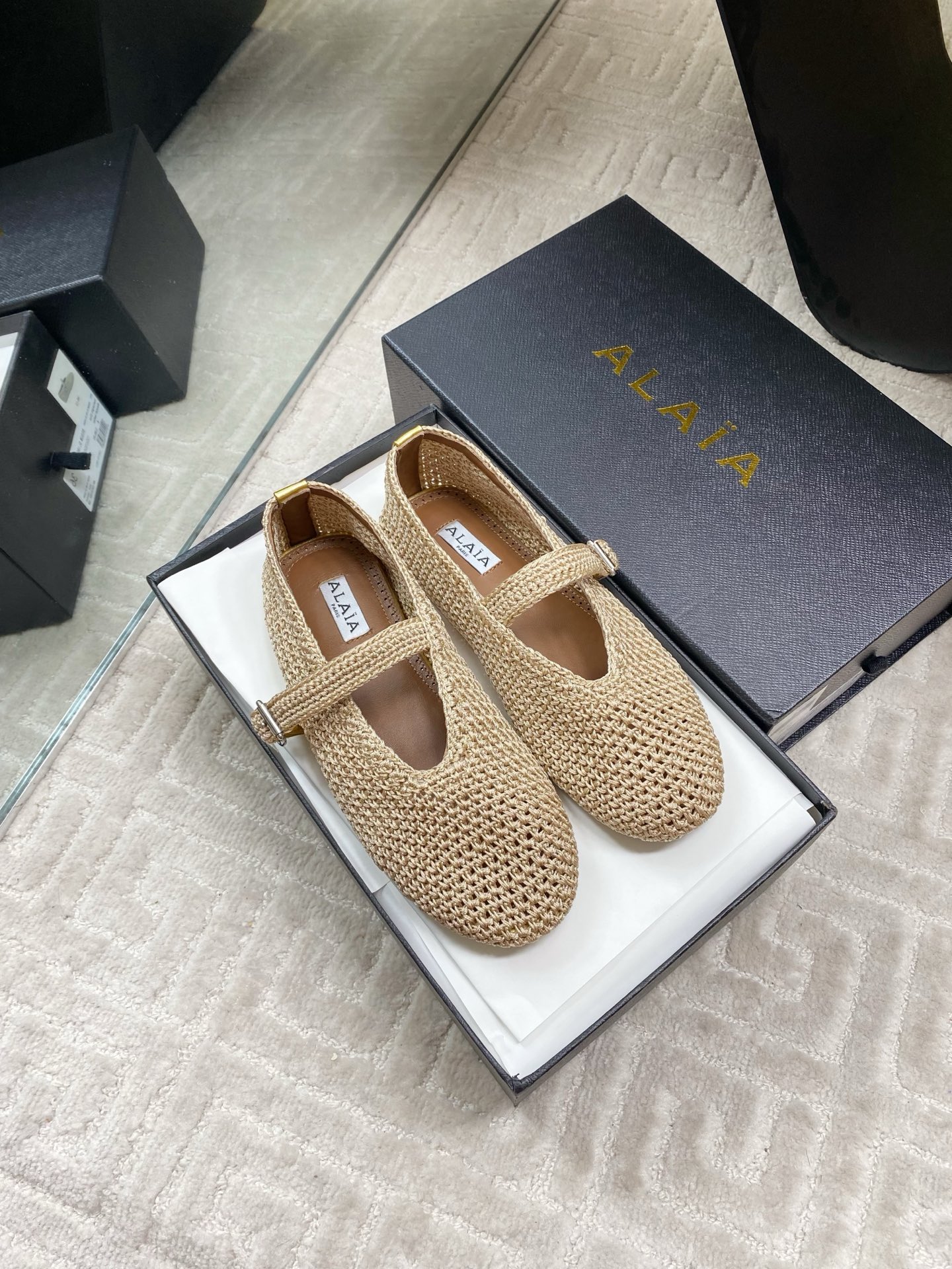 Alaia Flat Ballet Shoes - Chic Ballet Style with Woven Fabric 5 i1744650123436 3863 0 3