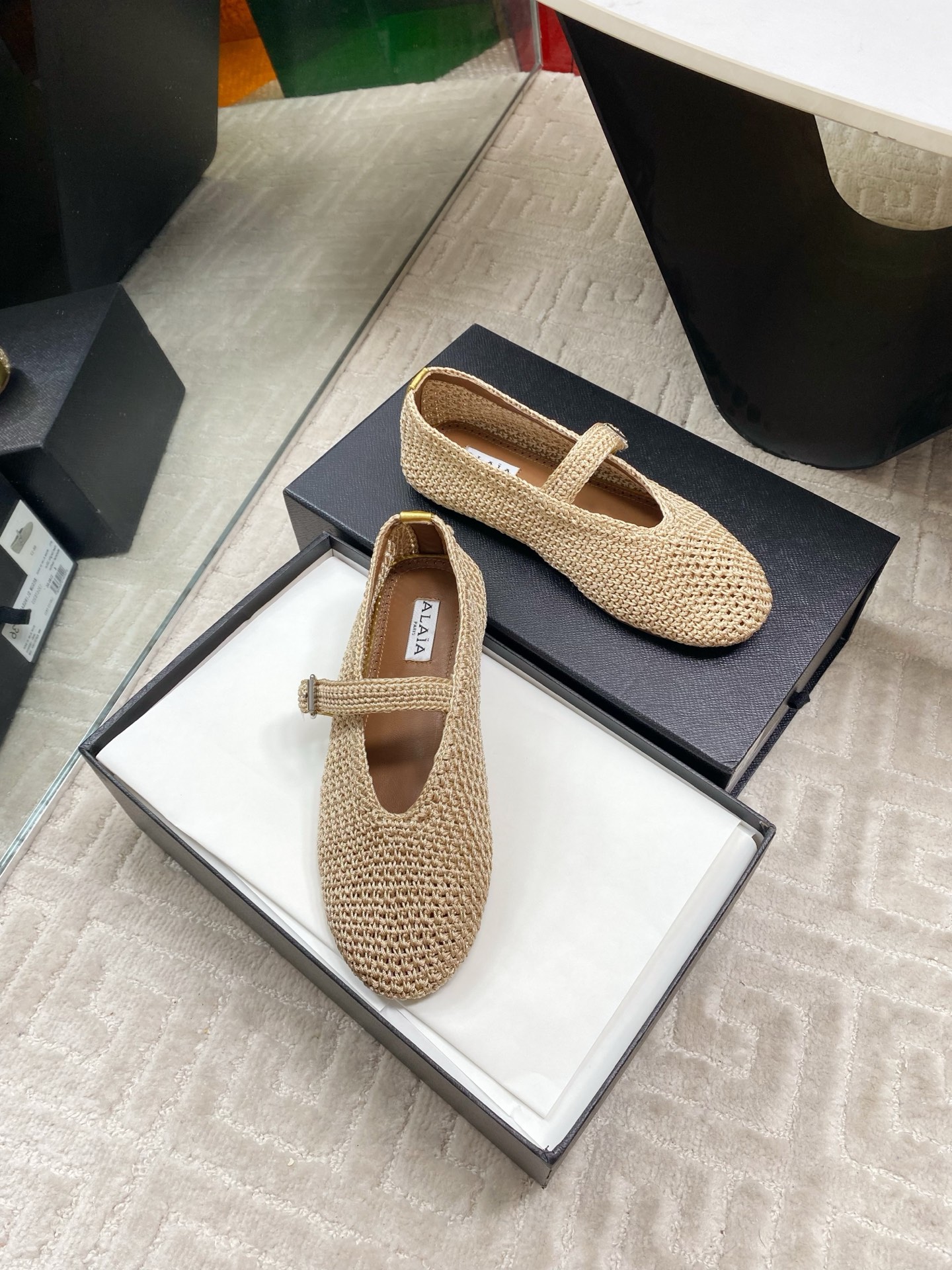 Alaia Flat Ballet Shoes - Chic Ballet Style with Woven Fabric 4 i1744650123478 1684 0 1