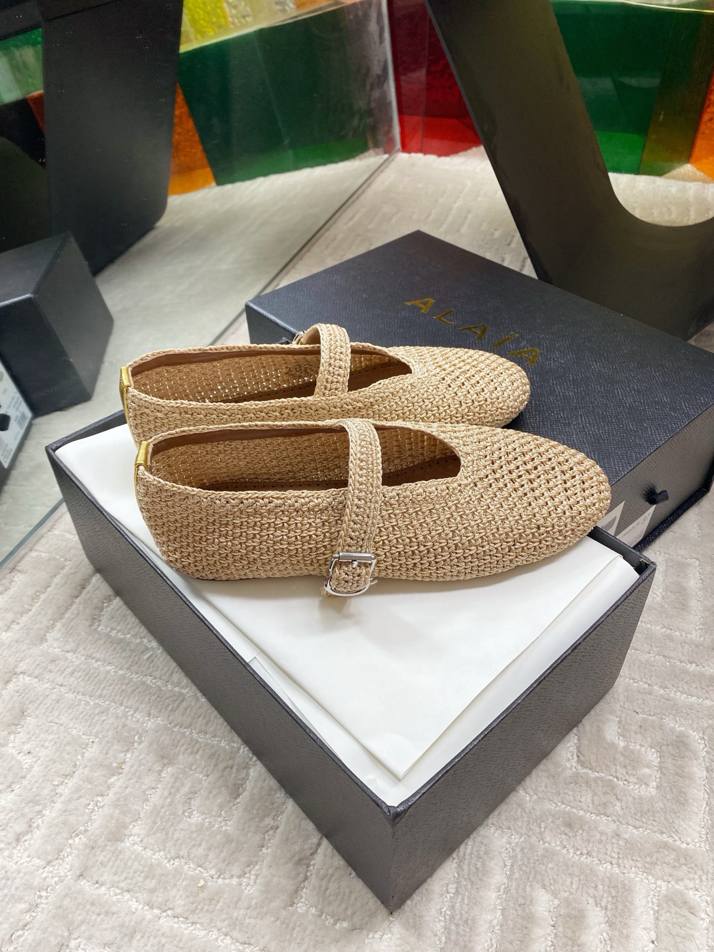 Alaia Flat Ballet Shoes - Chic Ballet Style with Woven Fabric 2 i1744650127626 7210 0 2