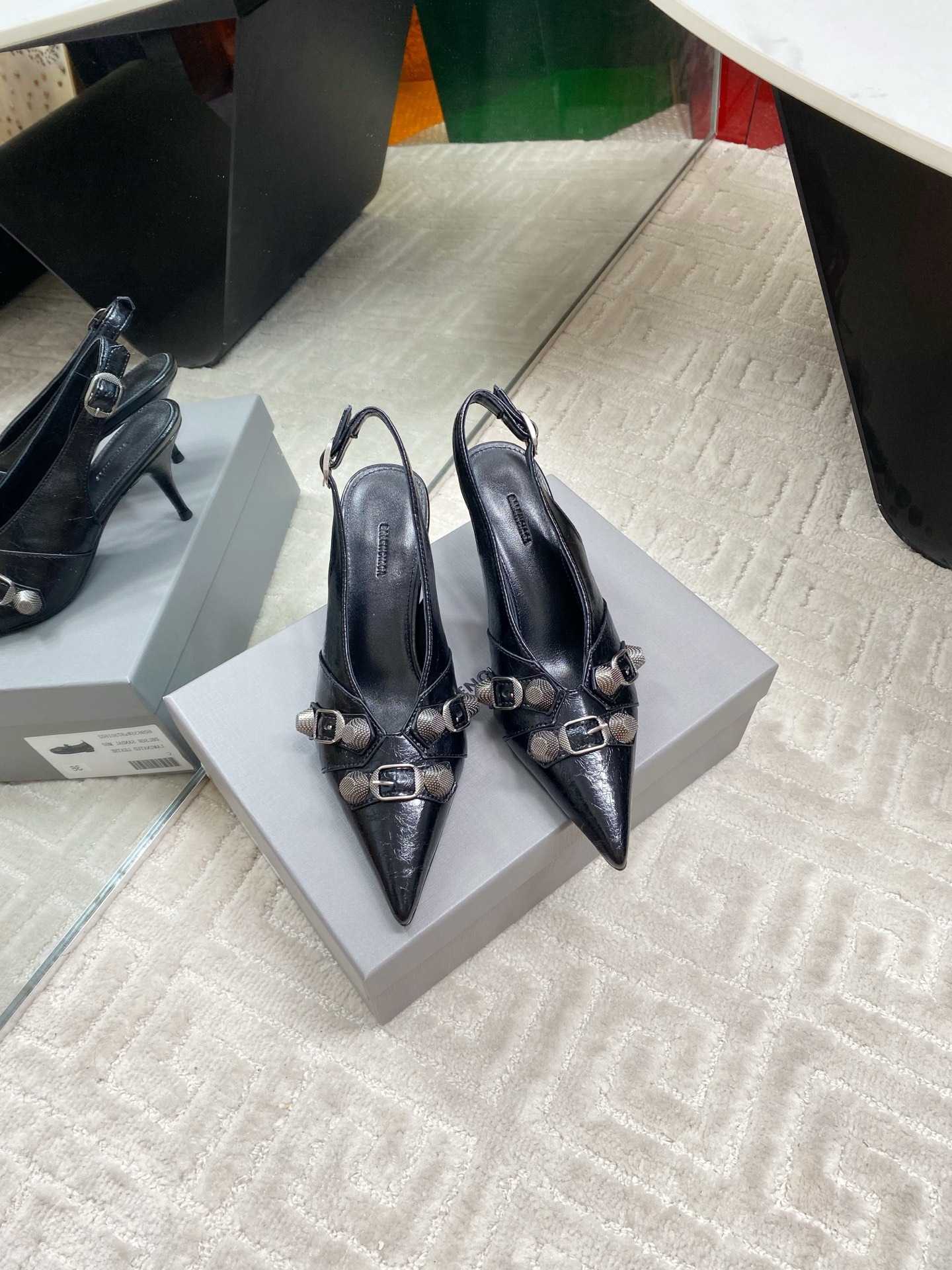 Balenciaga Punk Style Slingback Heels, Pointed Toe, Stylish and Trendy 3 i1744654623075 3909 0 0