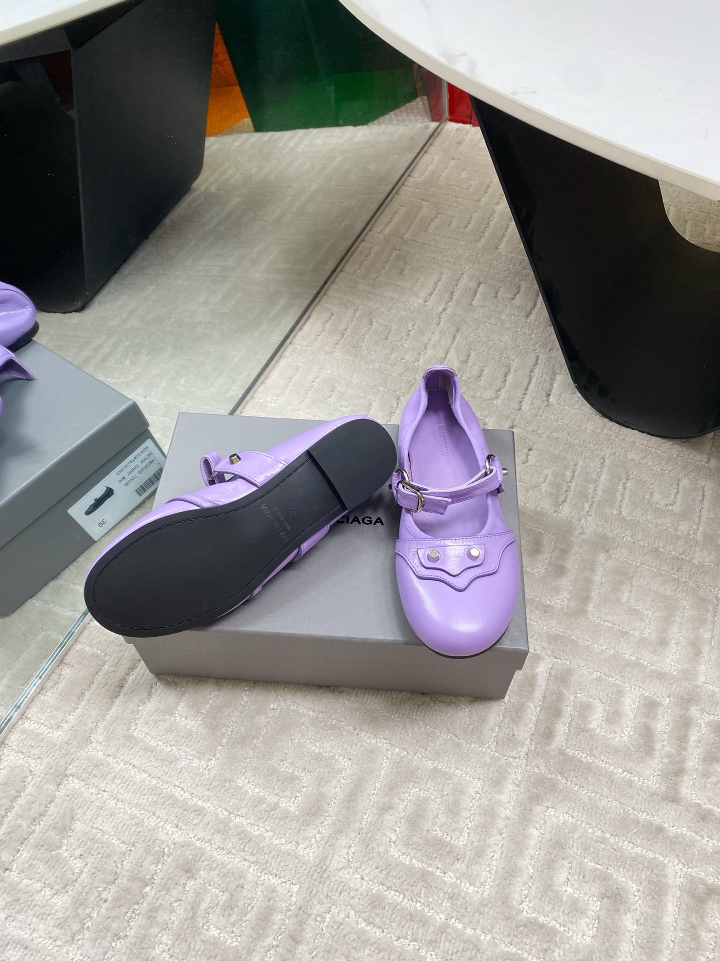 Balenciaga Women's Mary Jane Leather Ballet Flats - Comfortable & Stylish 9 i1744654874619 223 0 7