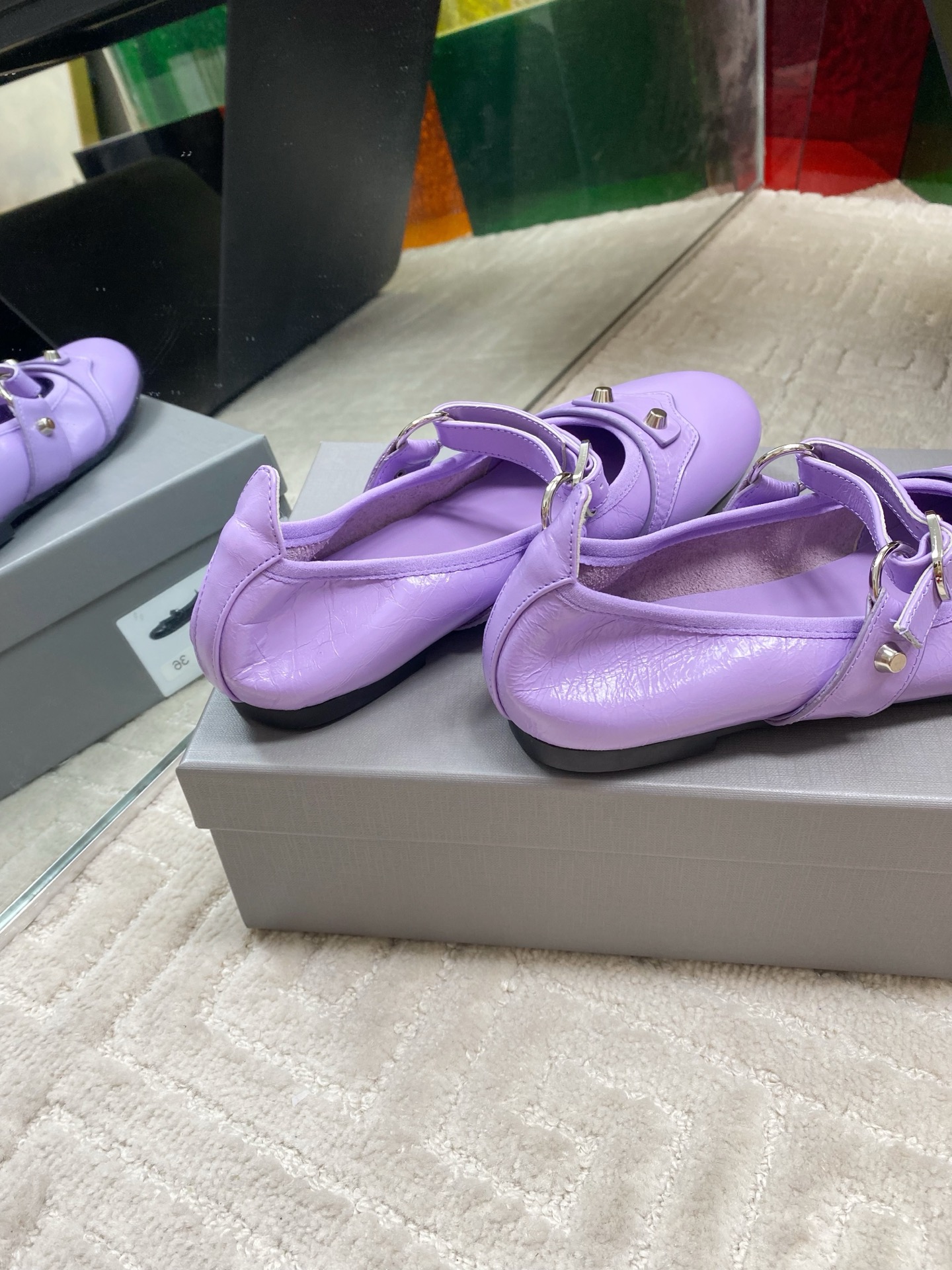 Balenciaga Women's Mary Jane Leather Ballet Flats - Comfortable & Stylish 10 i1744654874619 3825 0 8