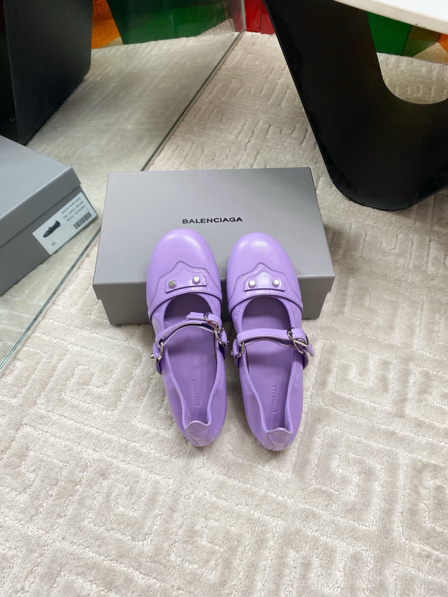 Balenciaga Women's Mary Jane Leather Ballet Flats - Comfortable & Stylish 5 i1744654874668 7036 0 3