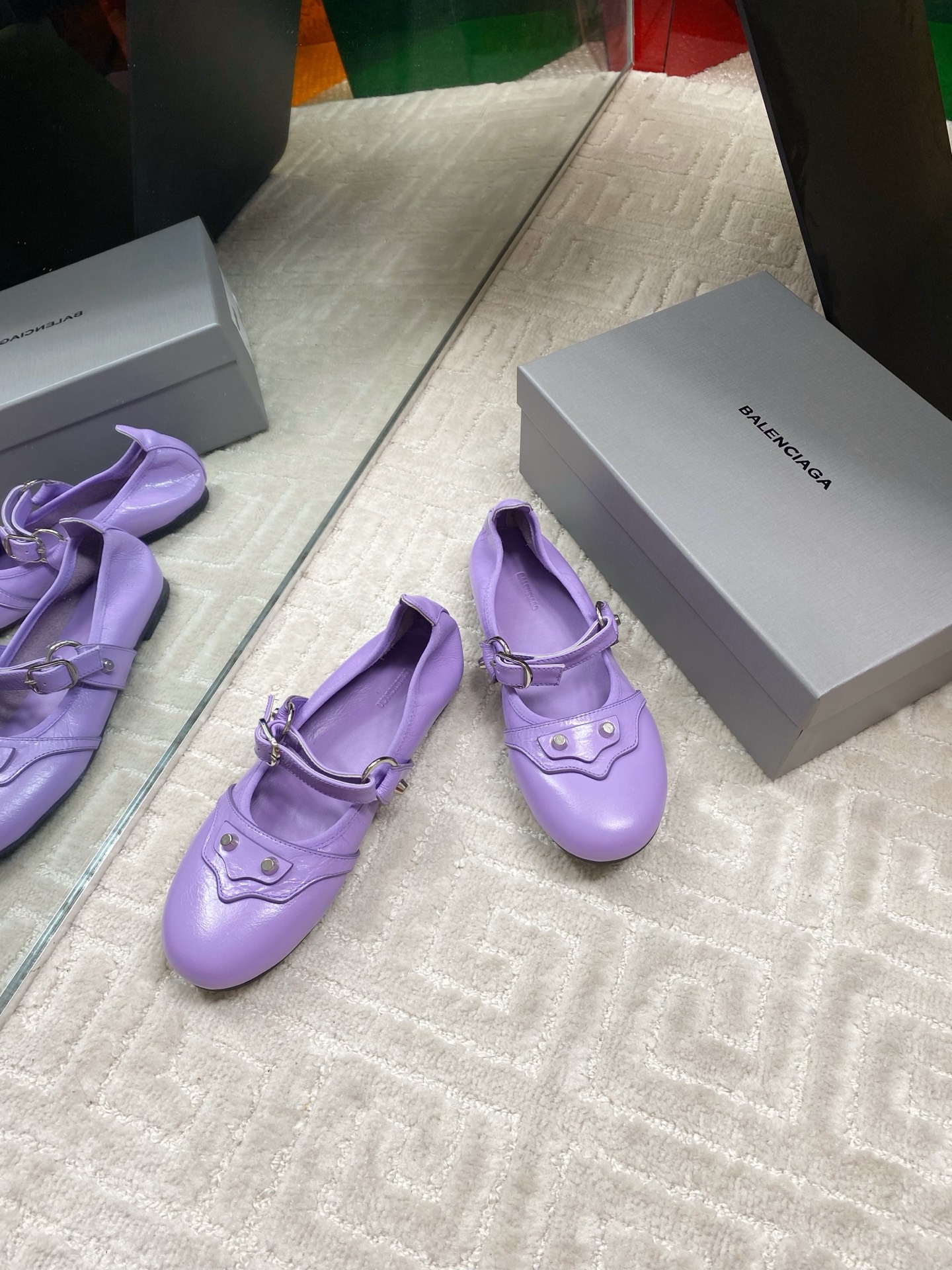 Balenciaga Women's Mary Jane Leather Ballet Flats - Comfortable & Stylish 3 i1744654876388 197 0 1