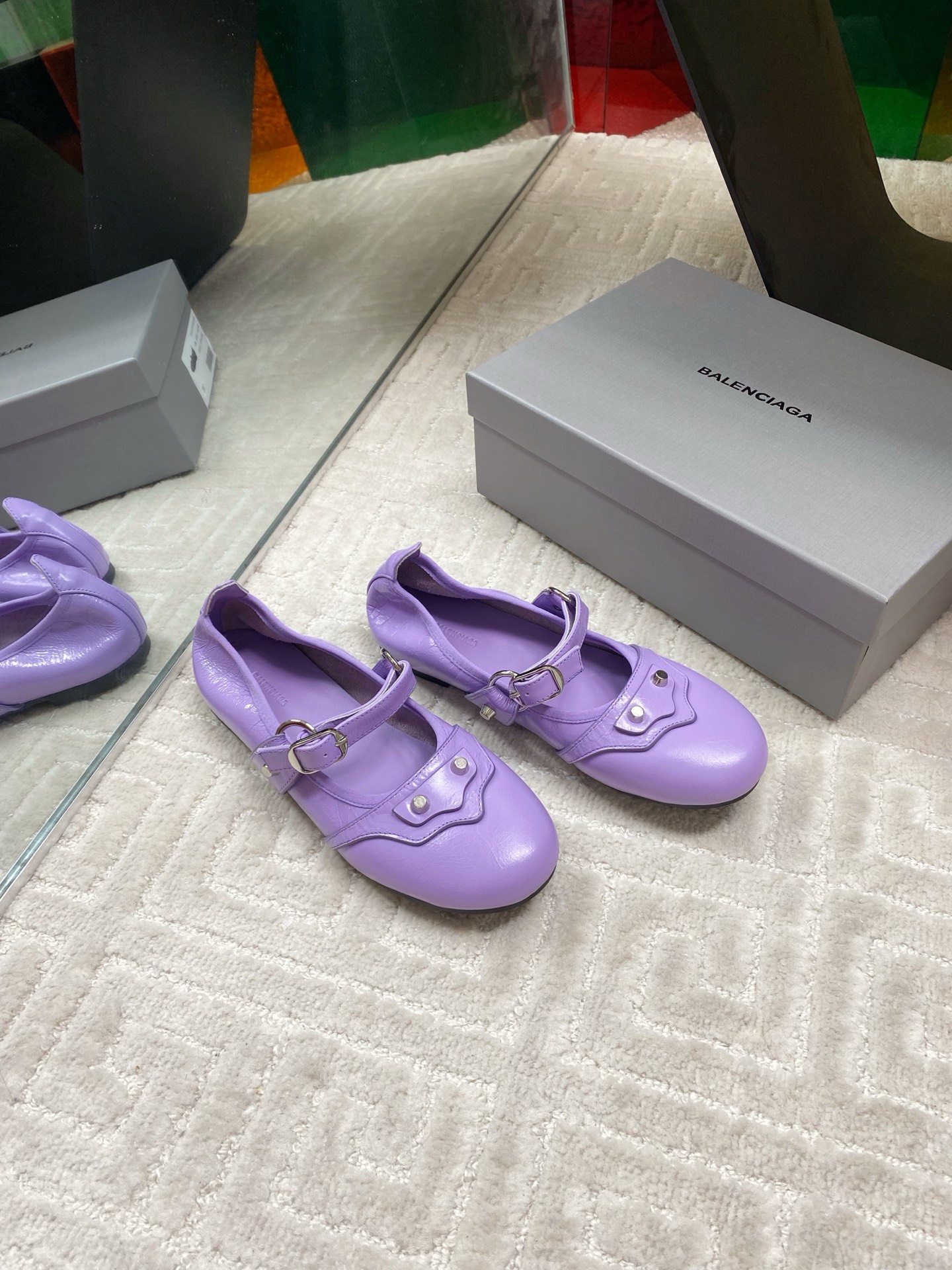 Balenciaga Women's Mary Jane Leather Ballet Flats - Comfortable & Stylish 4 i1744654876406 7493 0 2