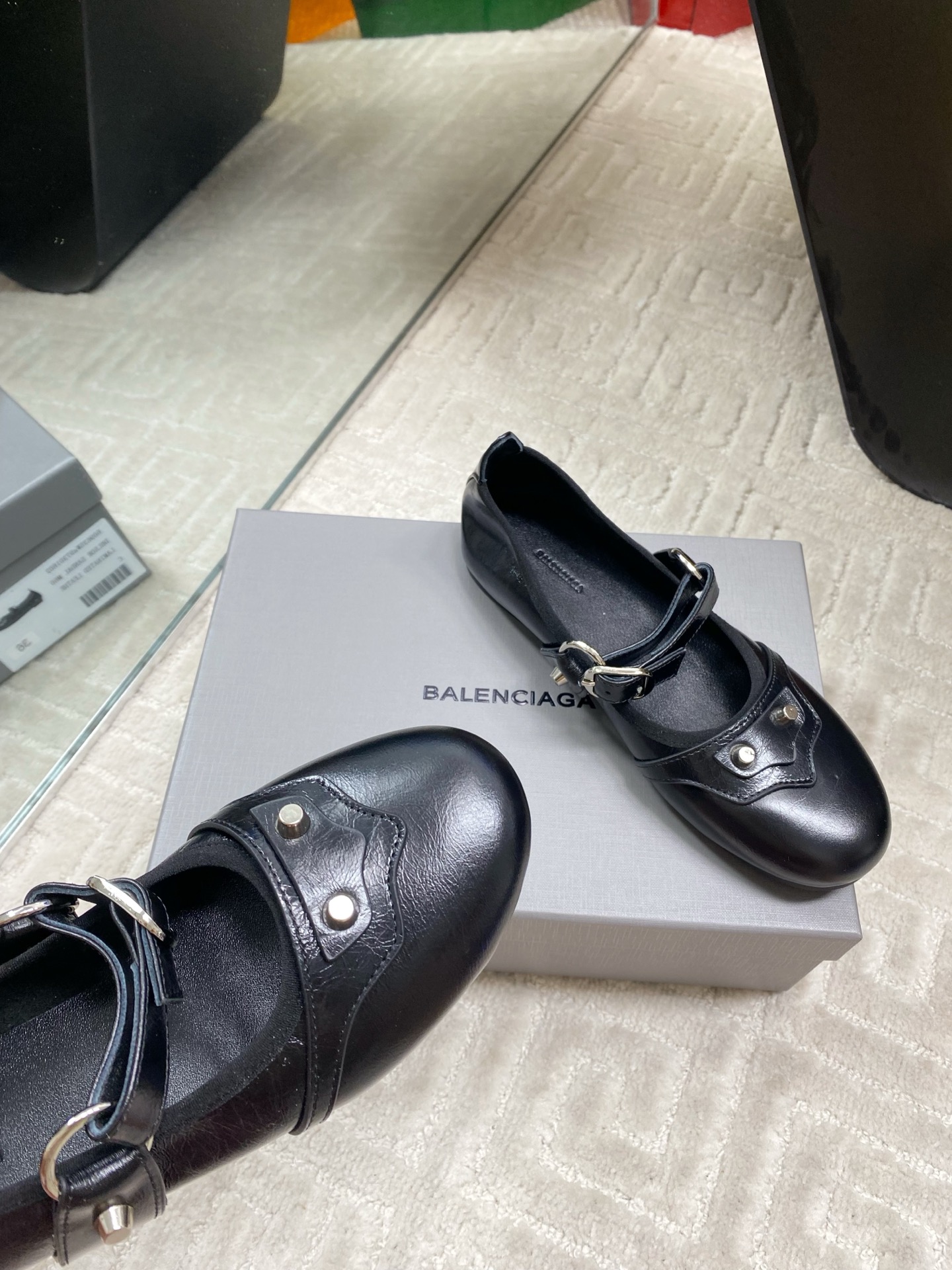 Balenciaga 2025 Spring/Summer Black Leather Mary Jane Shoes size 35-39 8 i1744654895751 9943 0 6